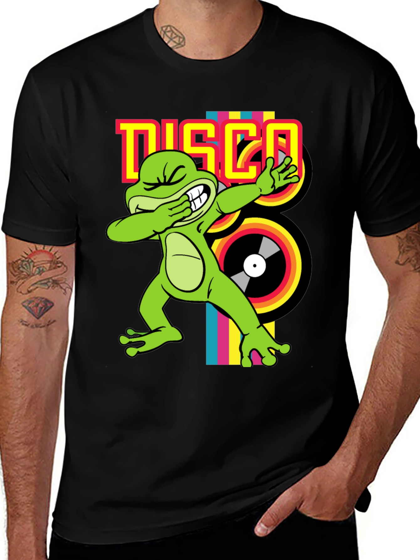 Variant 28 of Disco Frog Graphic Tee - Groovy Style!