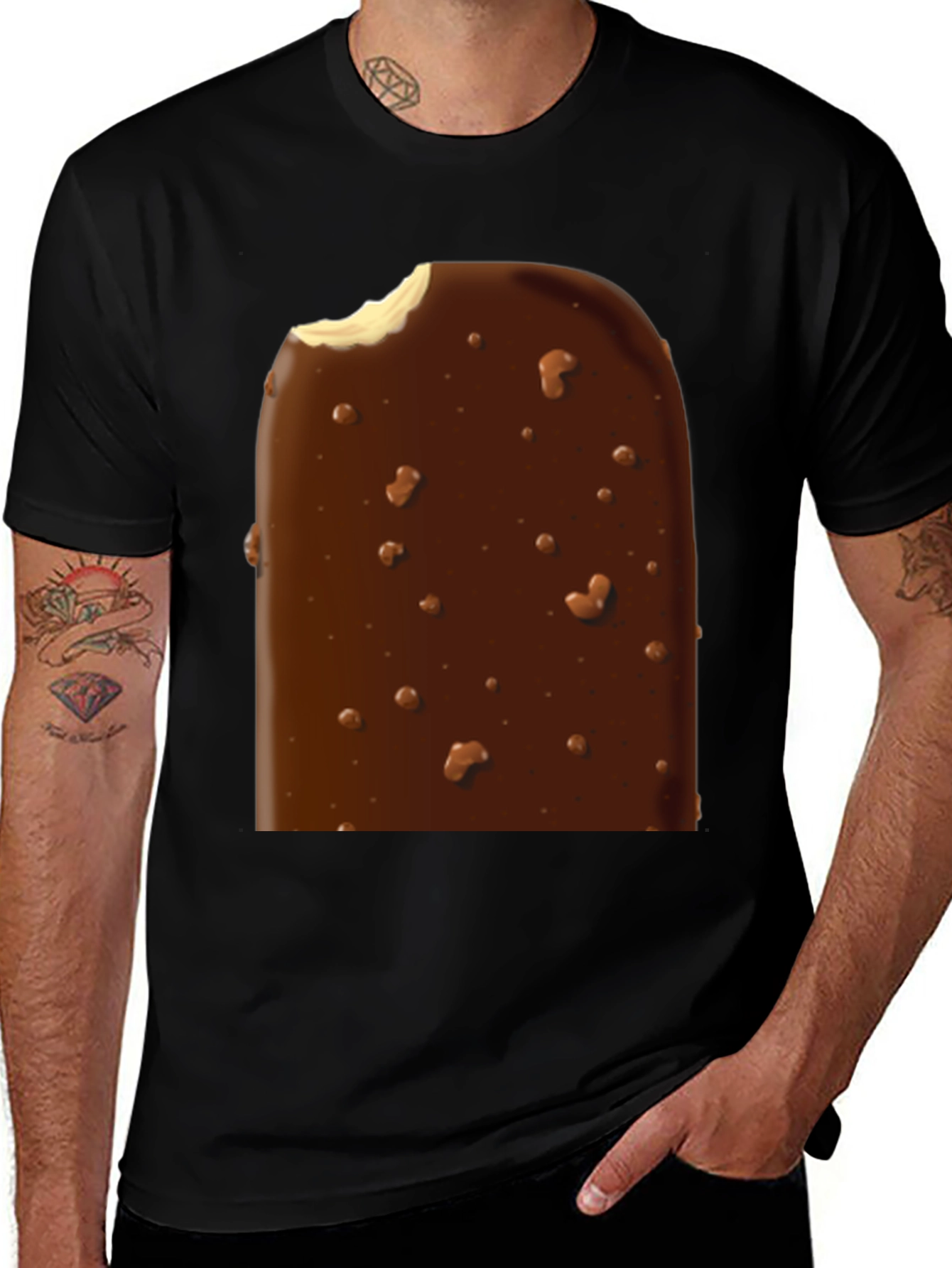 Variant 2 of Ice Cream Bar Graphic Tee - Black