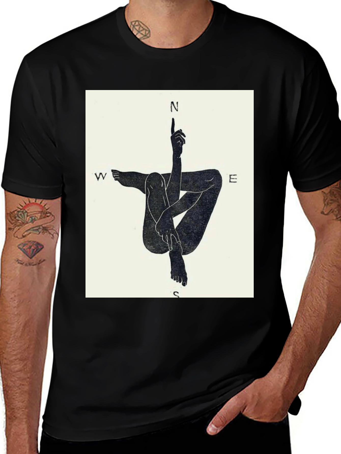 Variant 6 of Compass Woman Graphic Tee - Black