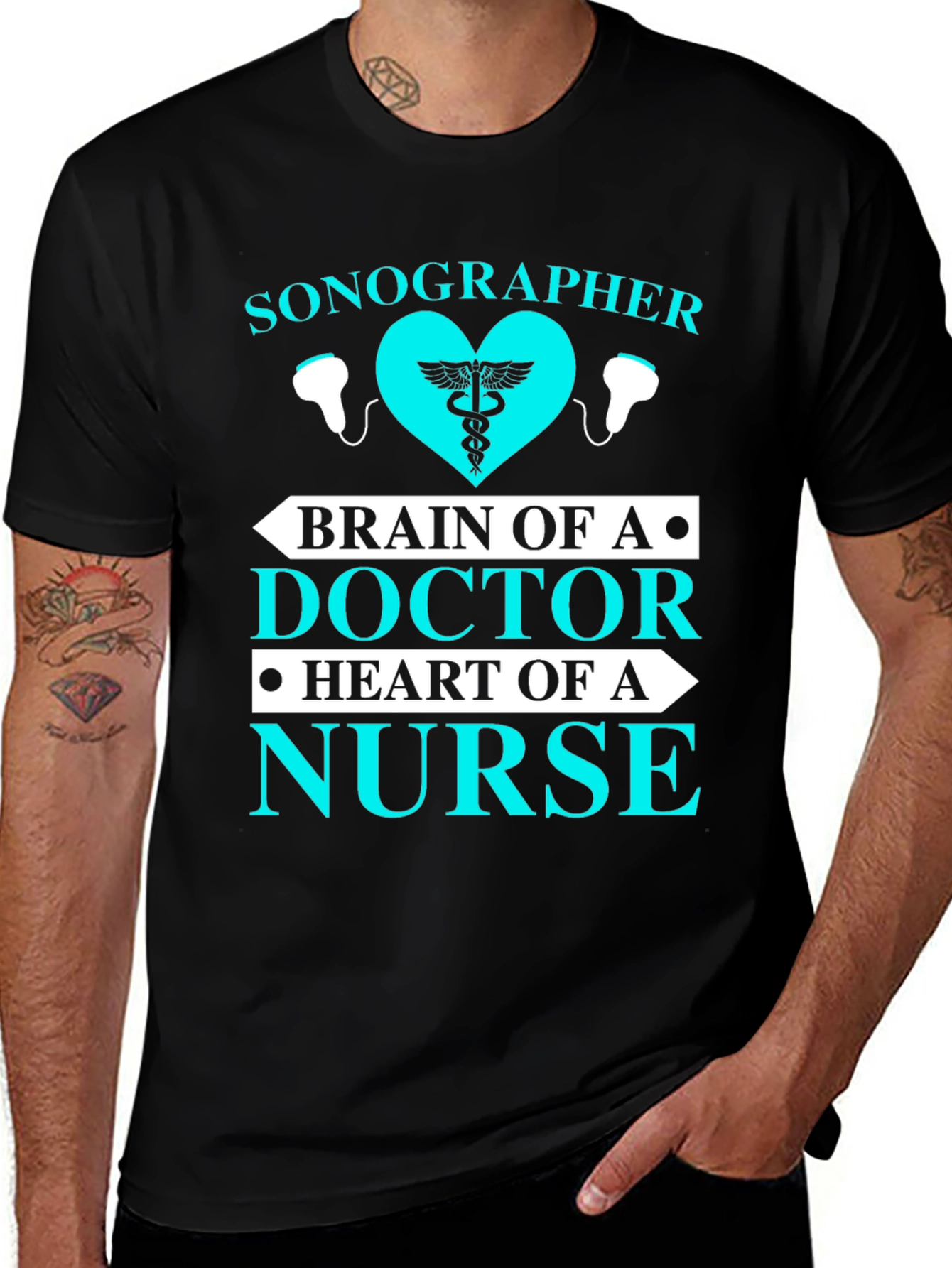 Variant 24 of Sonographer Brain of a Doctor Heart of a Nurse T-Shirt