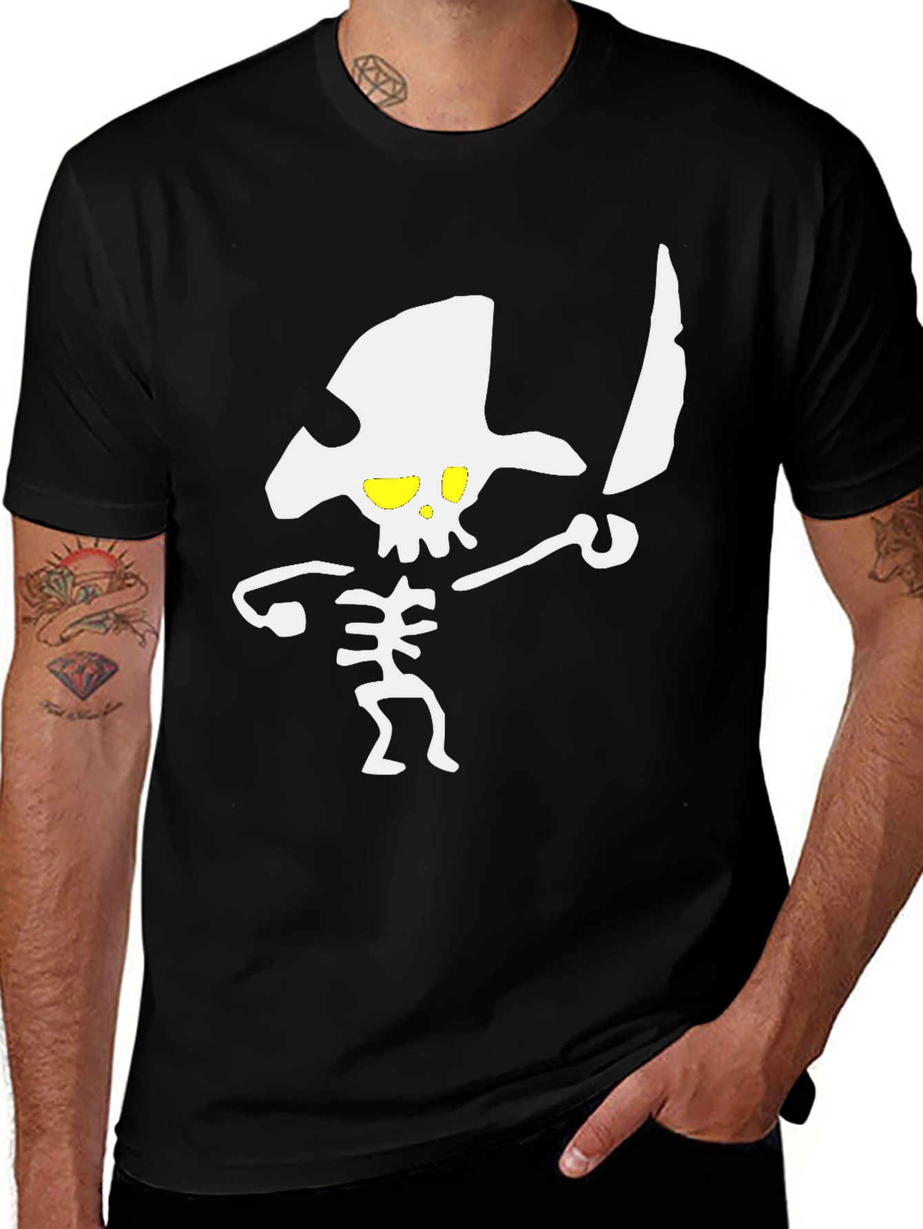Variant 29 of Pirate Skeleton Graphic Black T-Shirt