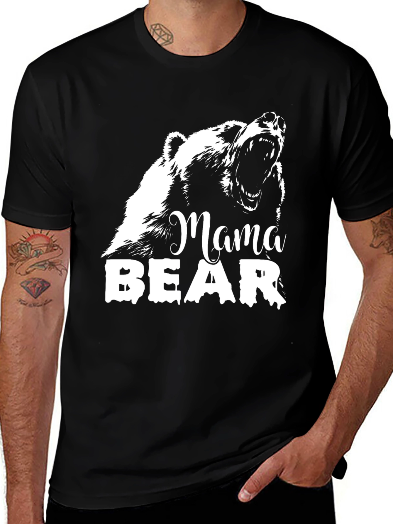 Variant 11 of Mama Bear Graphic Tee - Black