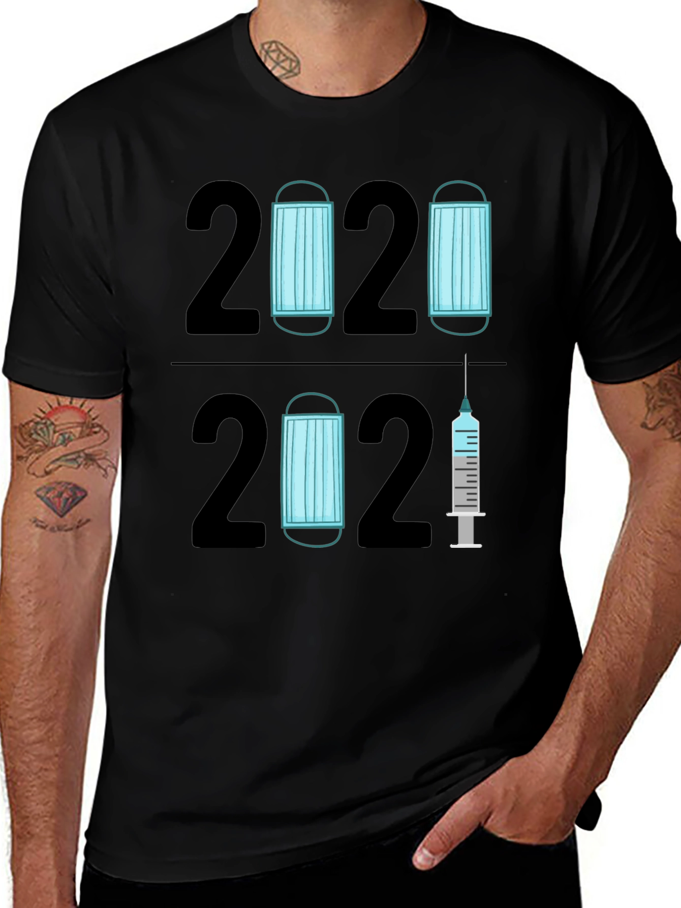 2020-2021 Mask & Vaccine T-Shirt - Pandemic Style