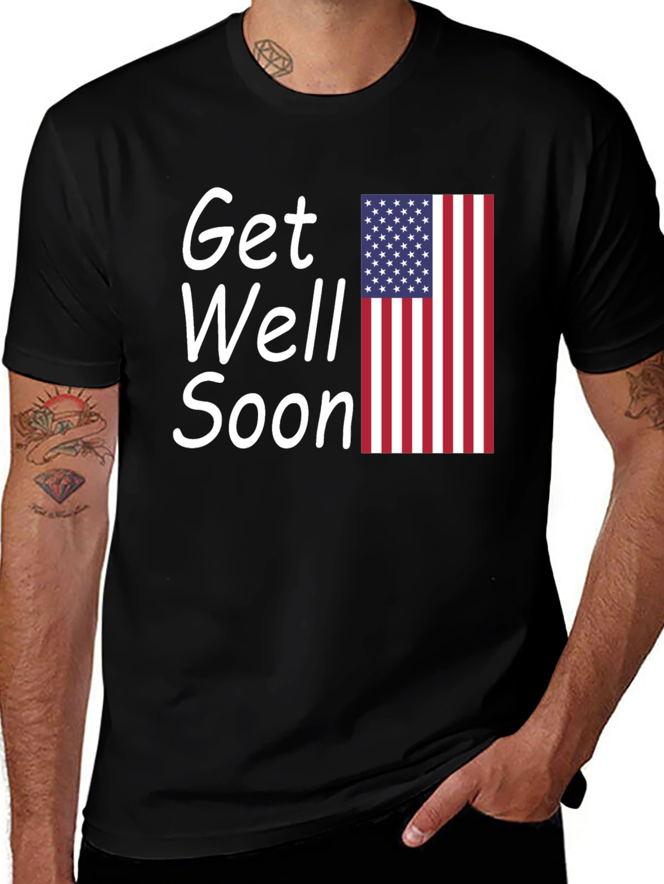 Get Well Soon American Flag T-Shirt