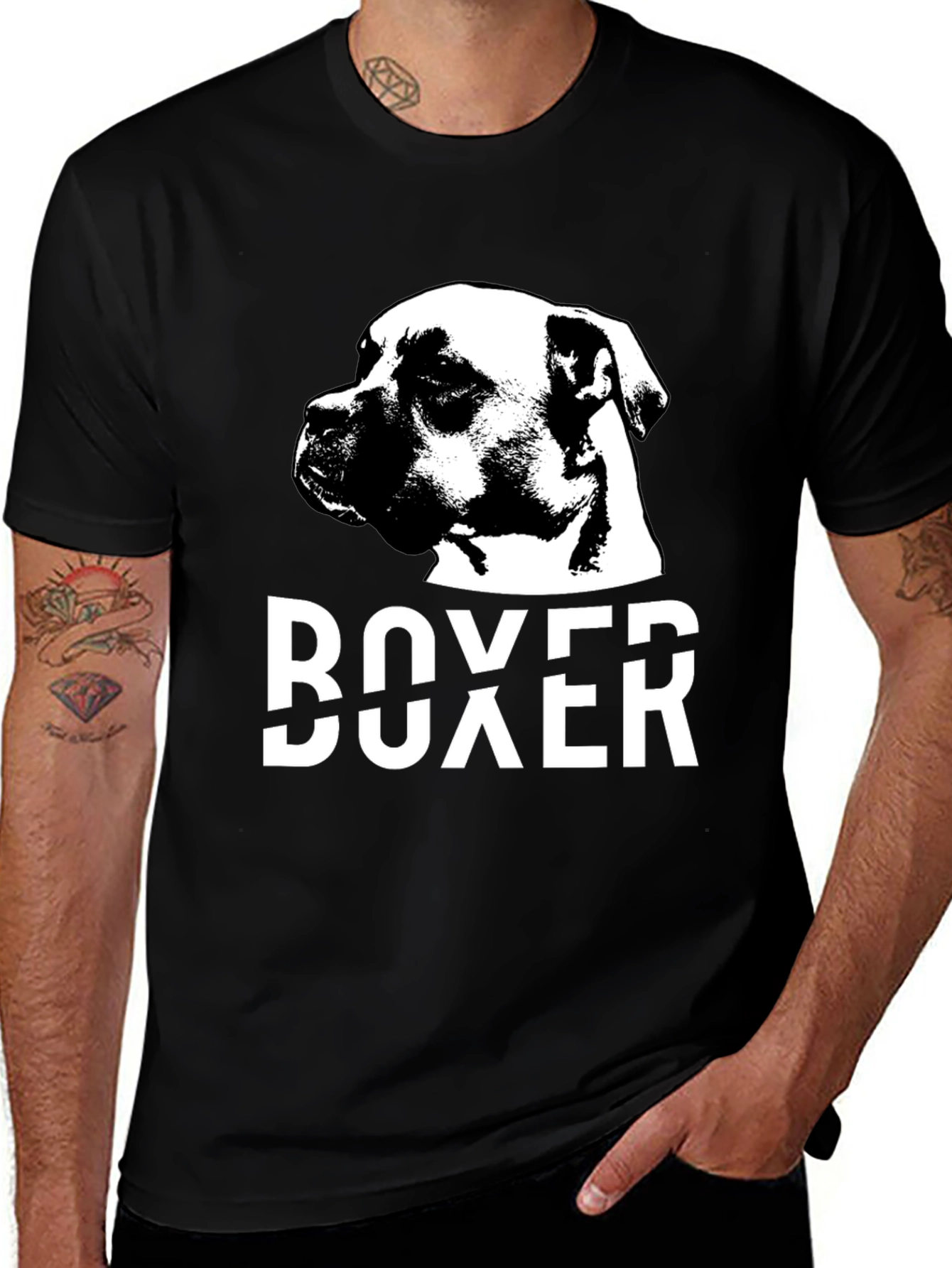 Boxer Dog Black T-Shirt - Canine Lover Tee