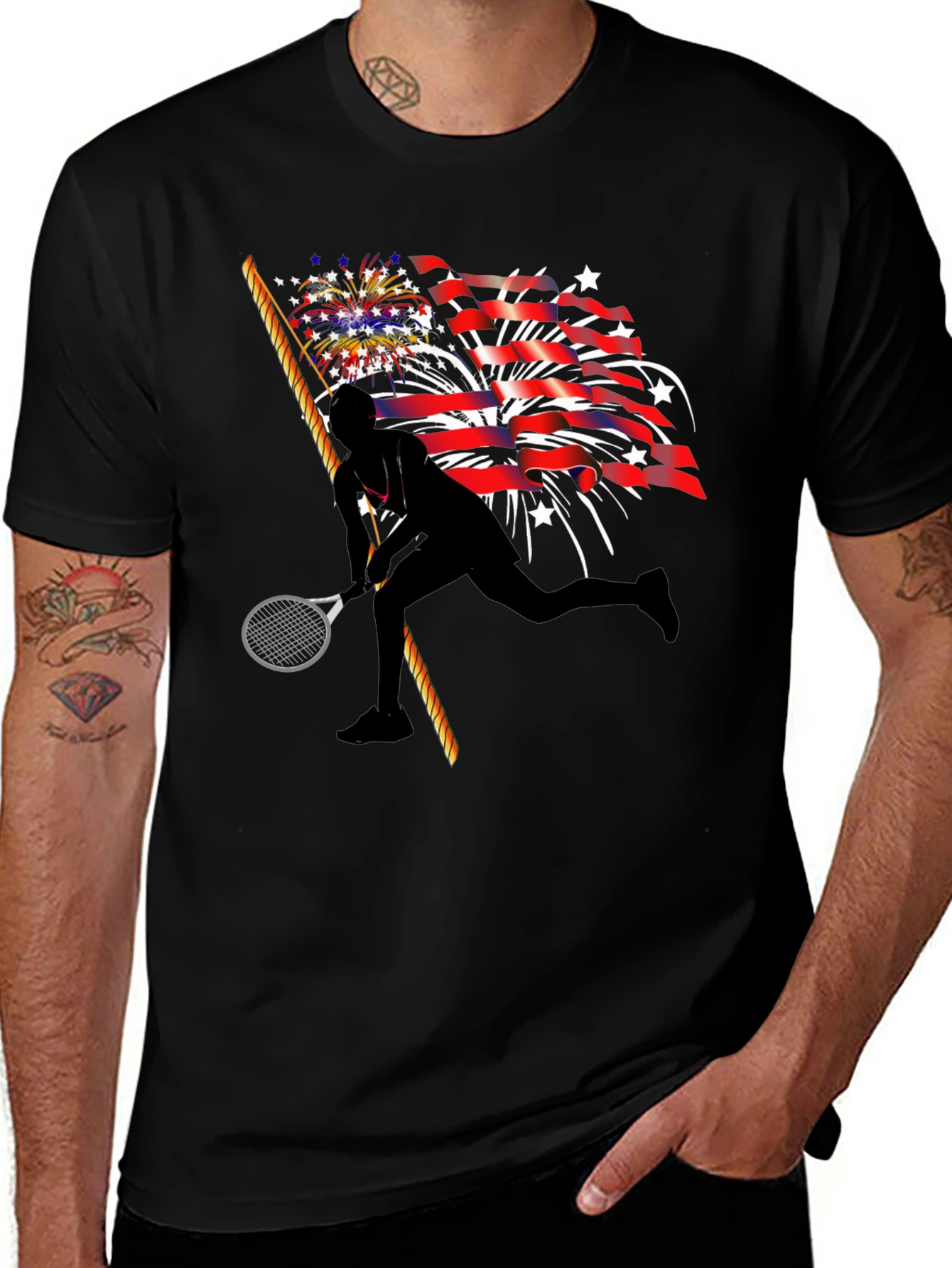Variant 19 of Patriotic Tennis Player Graphic Tee