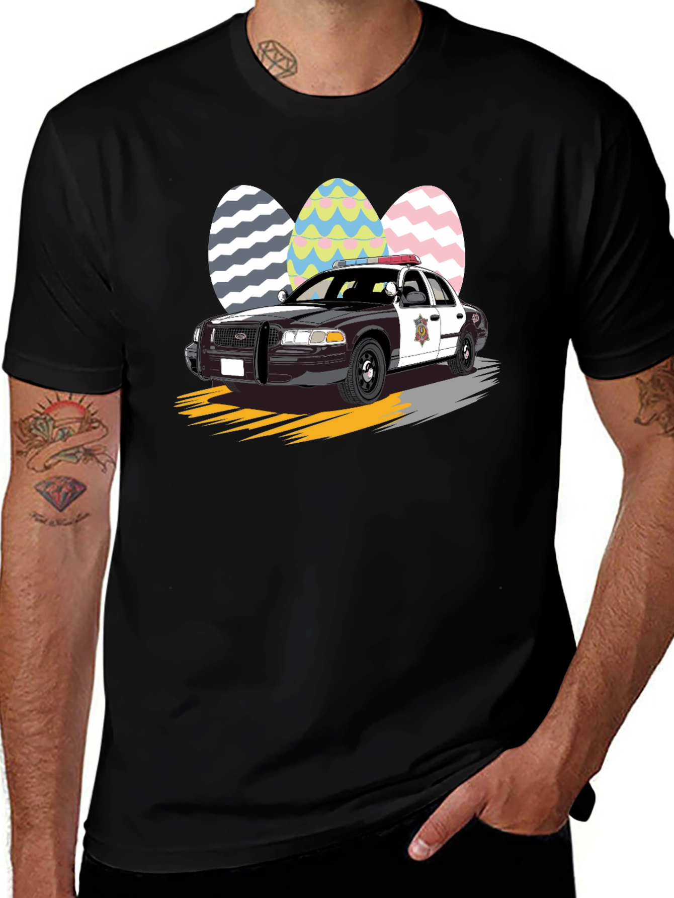 Police Car Easter Egg T-Shirt