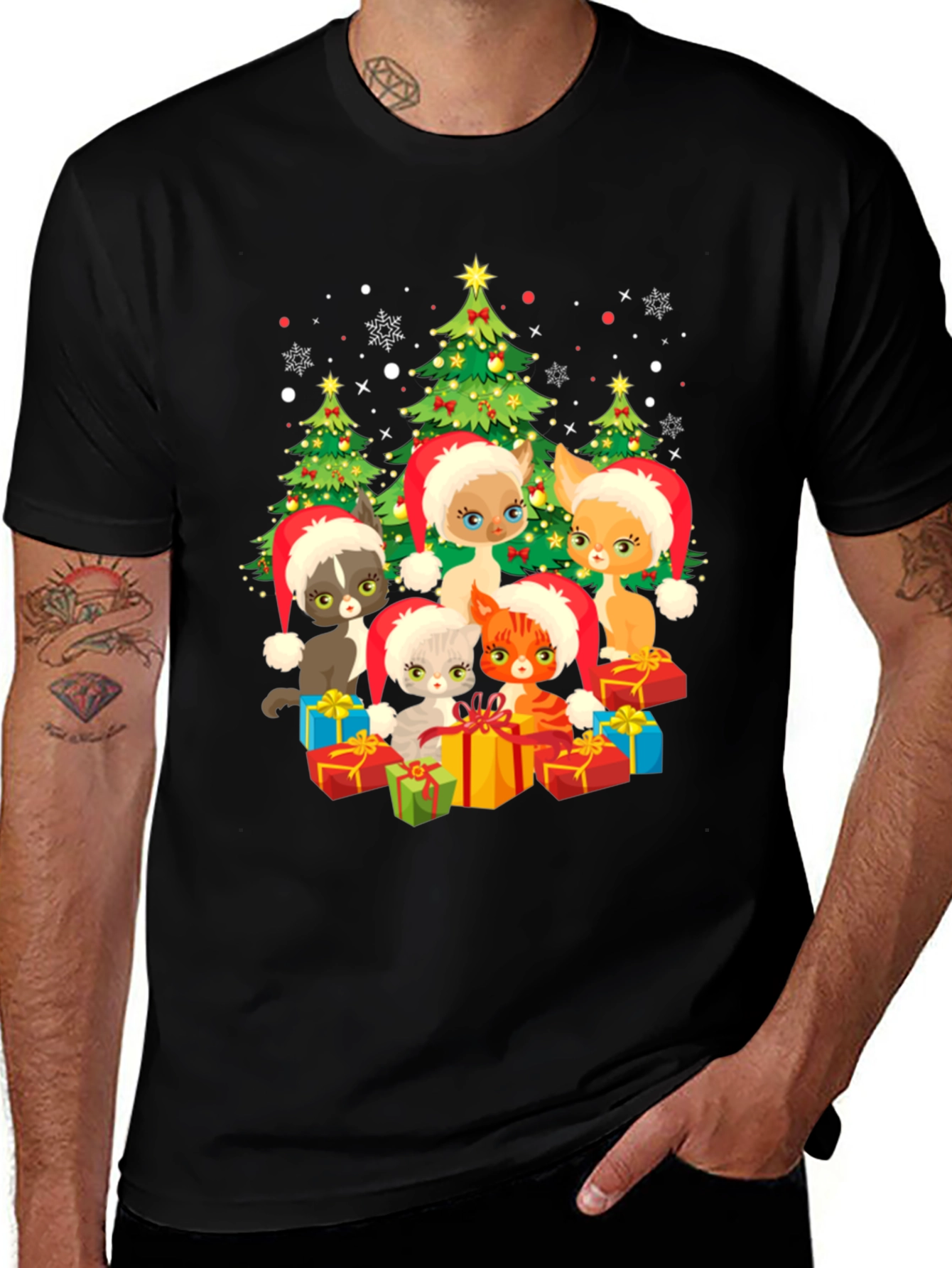 Variant 7 of Festive Christmas Cats T-Shirt