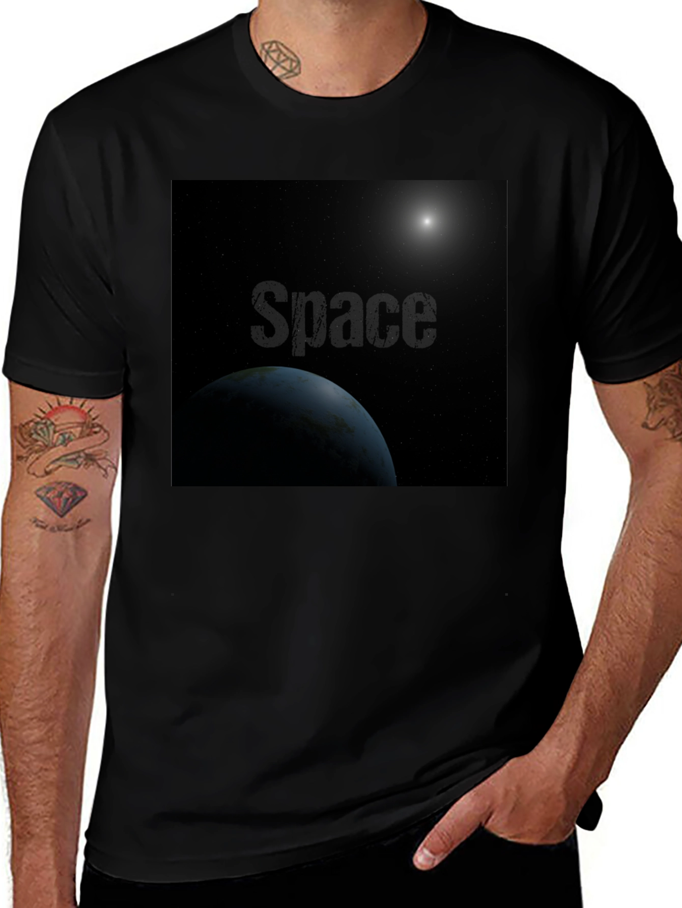 Variant 4 of Space Graphic Black T-Shirt