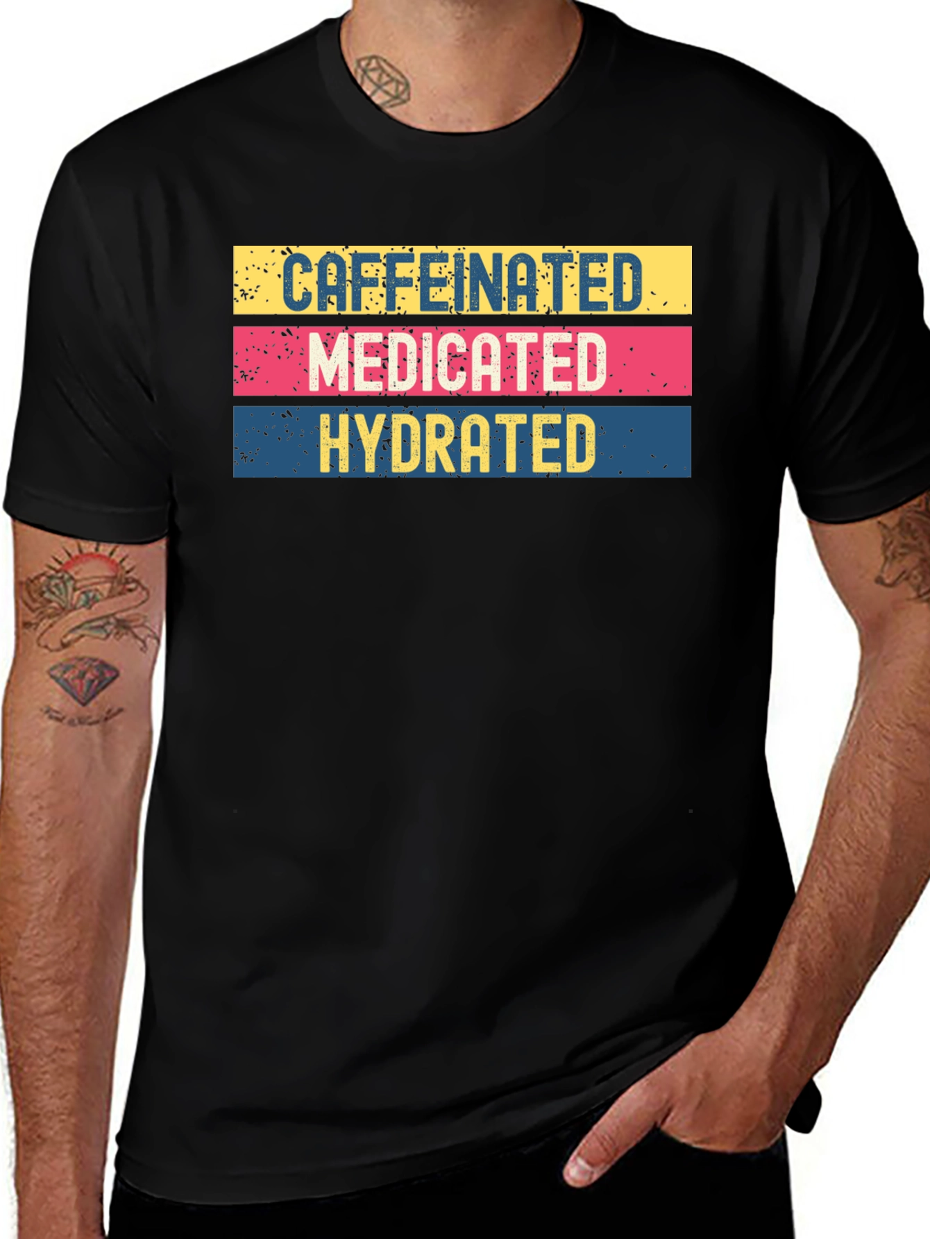 Caffeinated Medicated Hydrated Graphic Tee