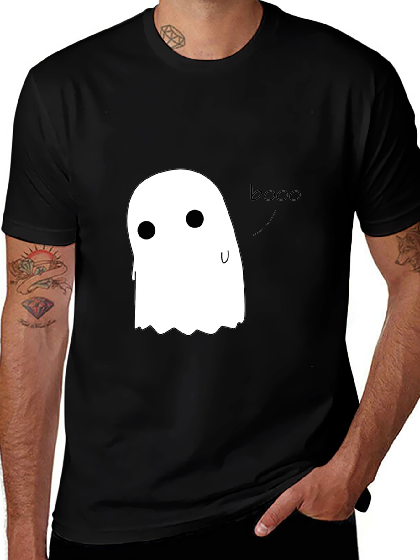 Variant 6 of Boo! Spooky Ghost Graphic T-Shirt - Halloween Ready