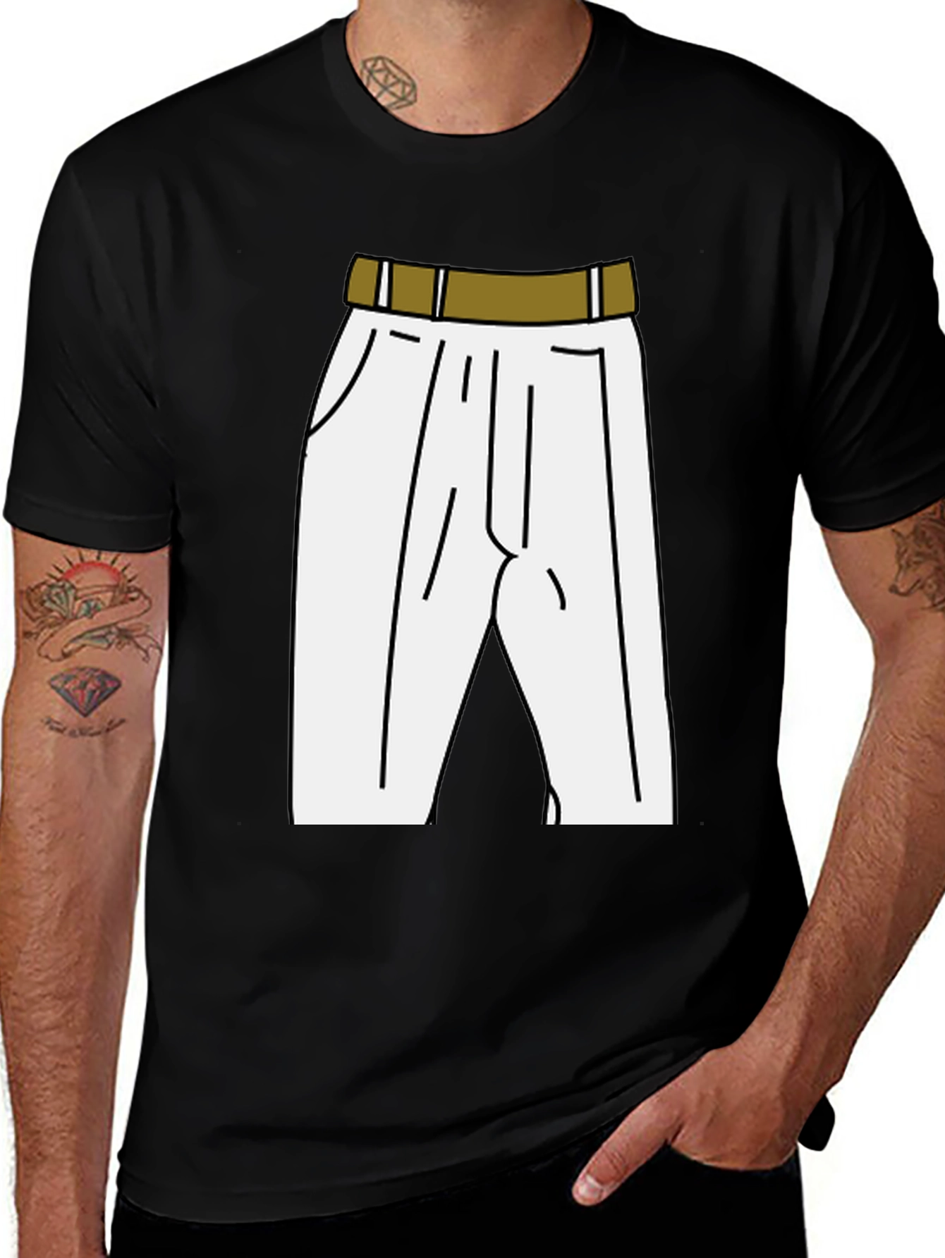Variant 27 of Cartoon Pants Graphic Tee - Funny Costume T-Shirt