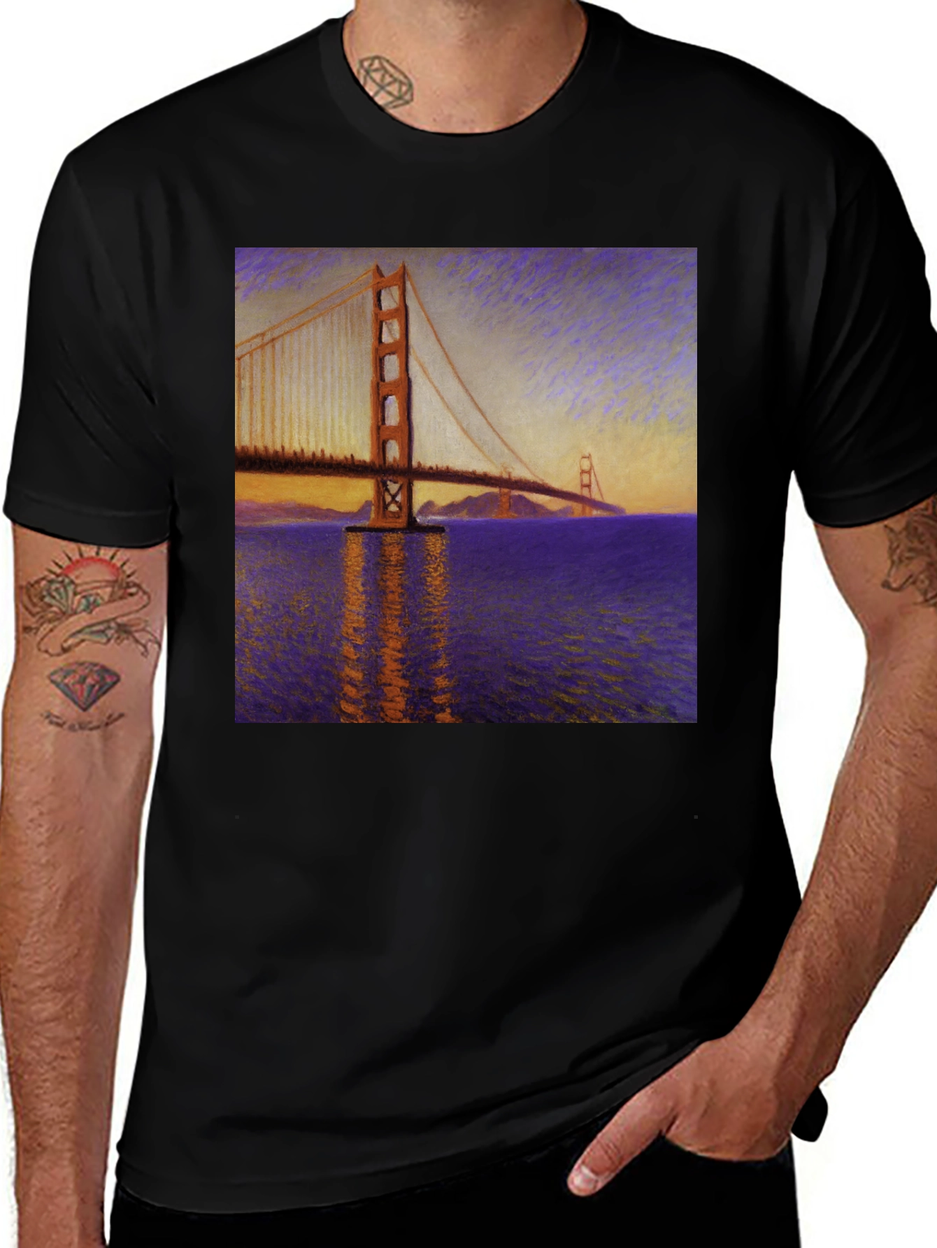 Golden Gate Bridge Art Graphic Tee