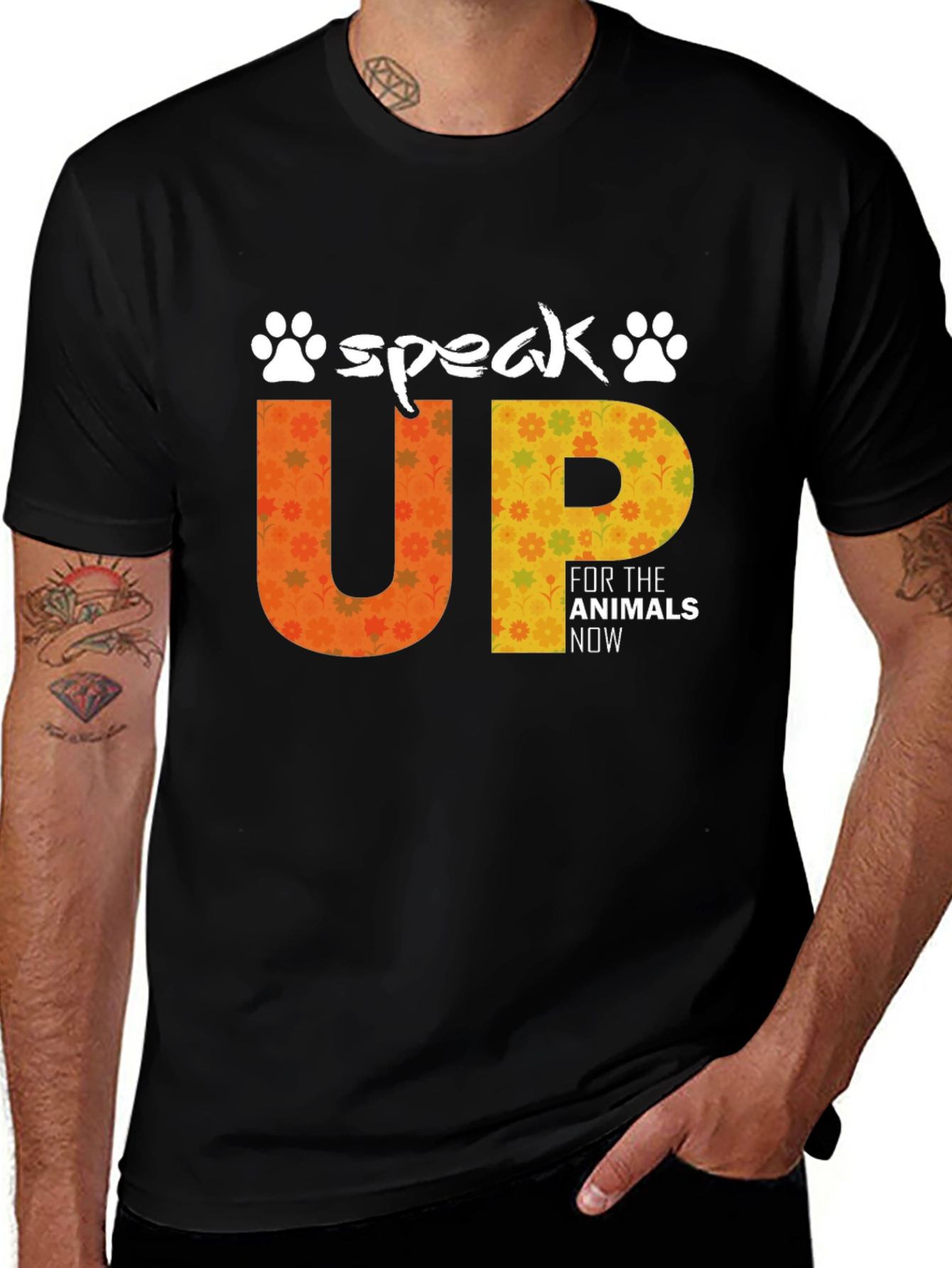 Variant 13 of Speak Up For Animals Now Black T-Shirt