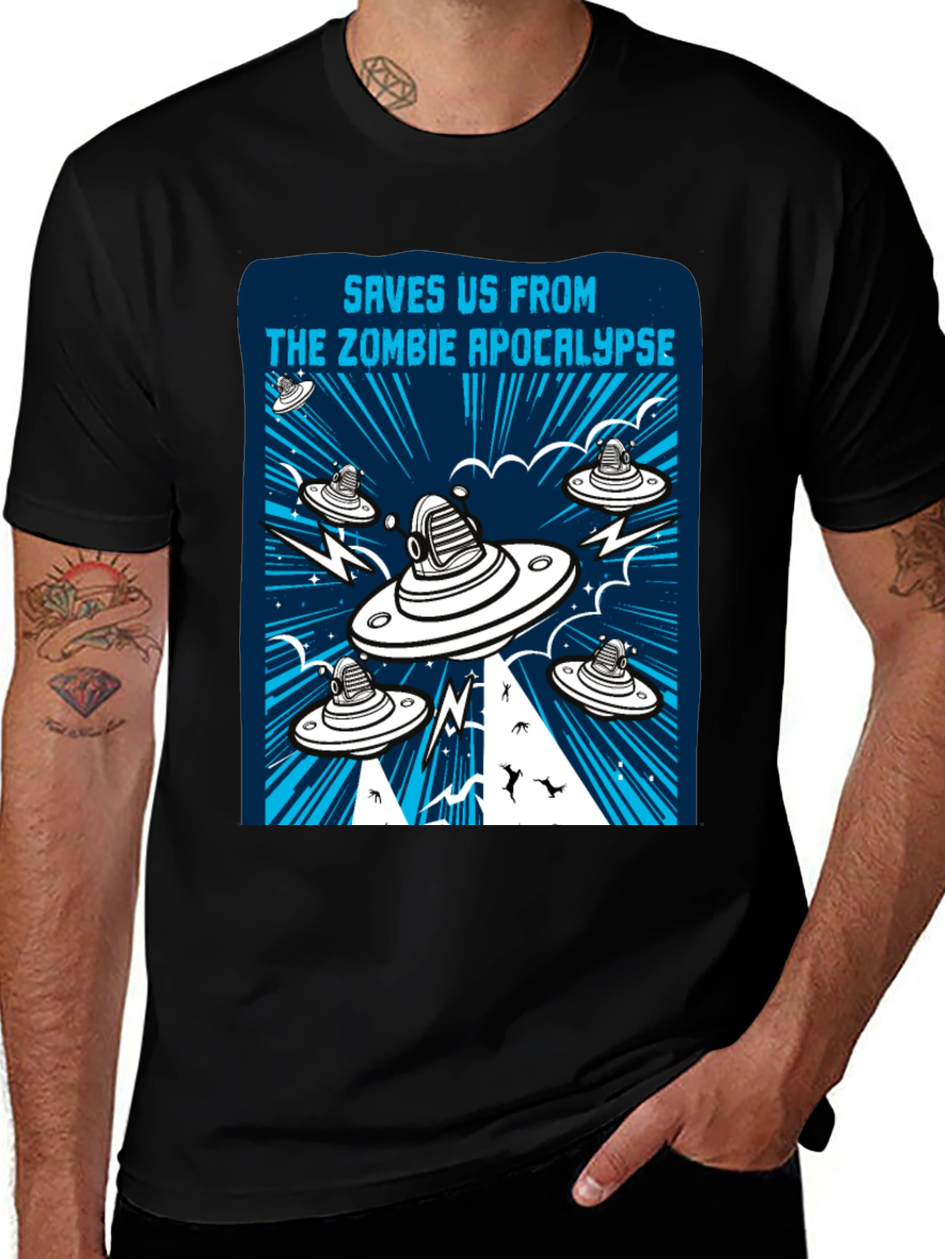 Variant 15 of Zombie Apocalypse UFO Graphic Tee