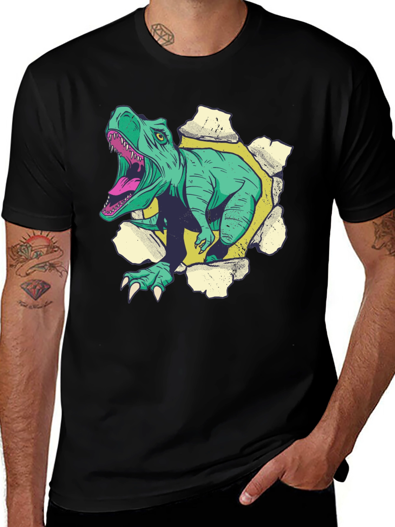 Variant 23 of Dinosaur Graphic Print Men's T-Shirt