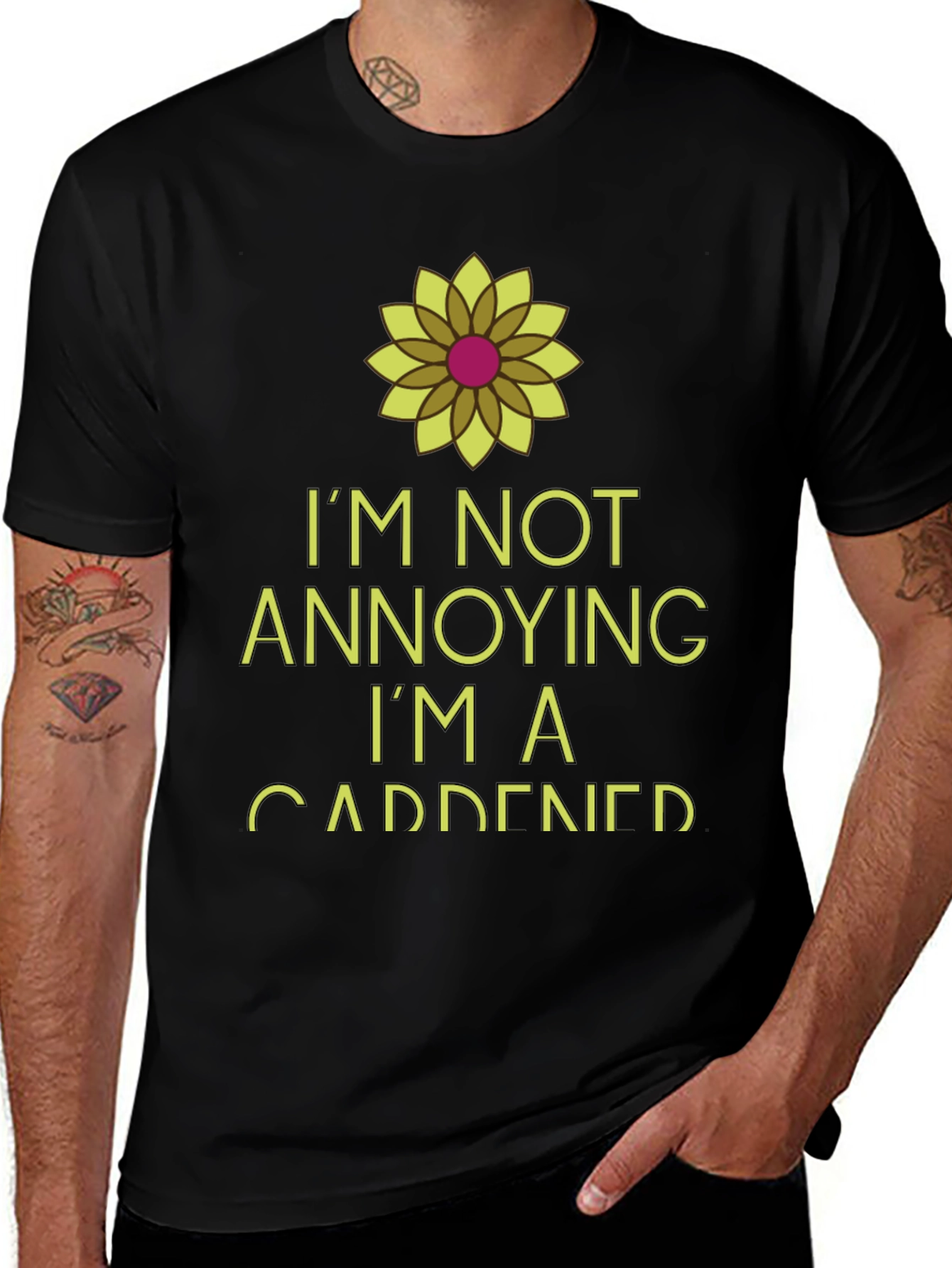 Variant 9 of I'm Not Annoying I'm A Gardener Black T-Shirt