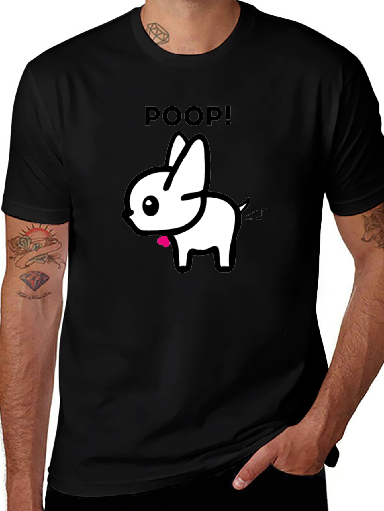 Variant 10 of Funny Poop Dog Black Graphic T-Shirt