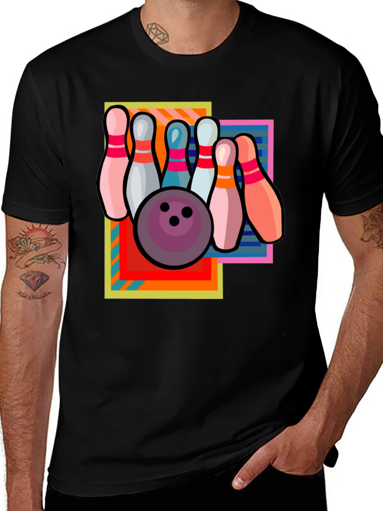 Variant 10 of Retro Bowling T-Shirt - Strike Design
