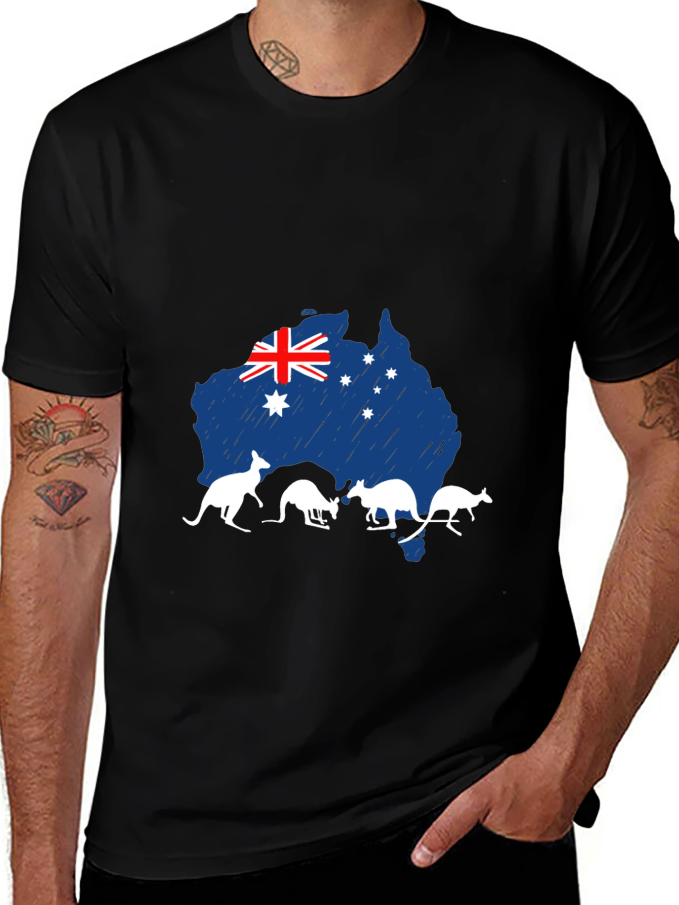Australia Map & Kangaroo T-Shirt