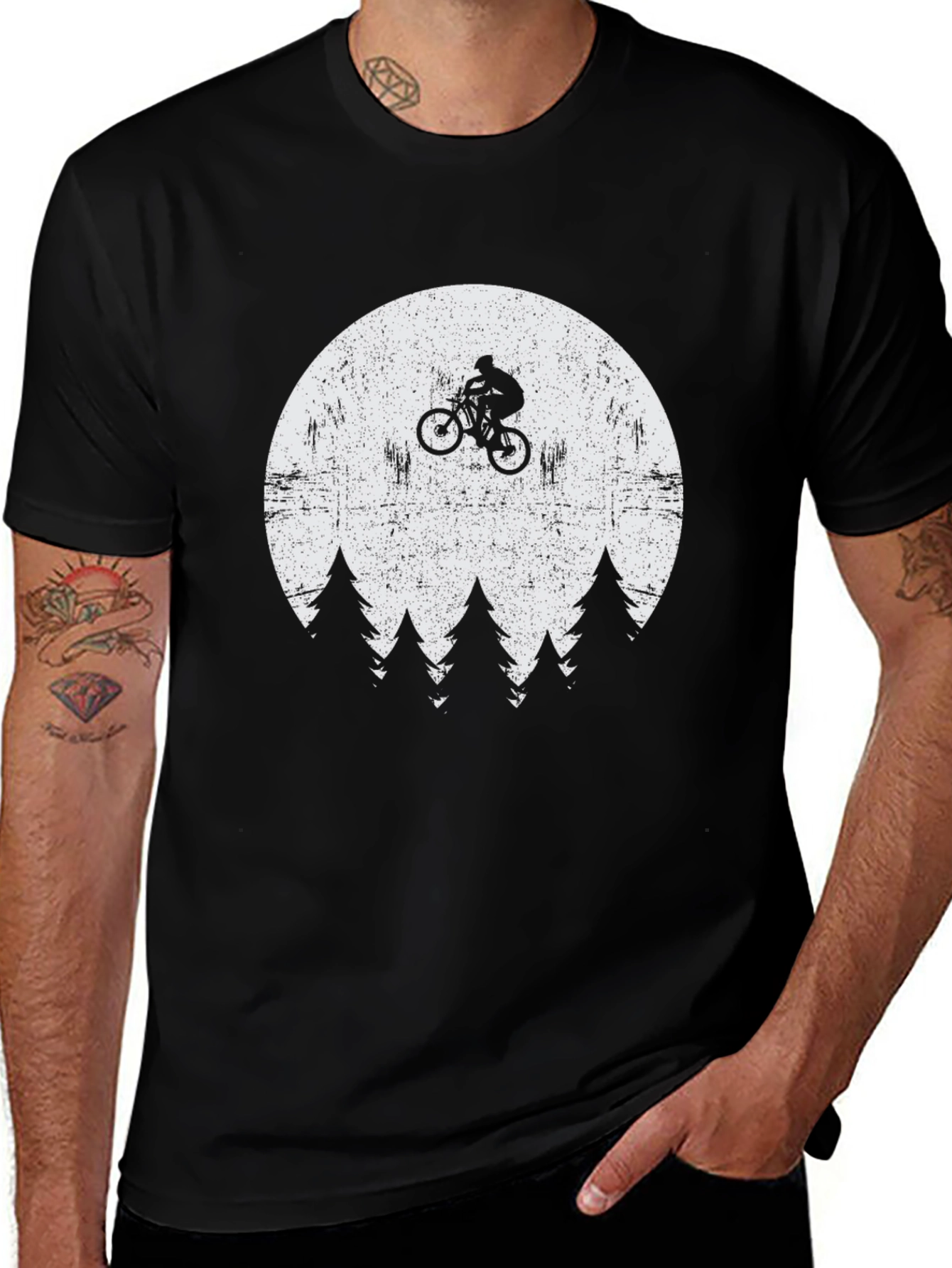 Variant 28 of Mountain Biker Moon Graphic T-Shirt