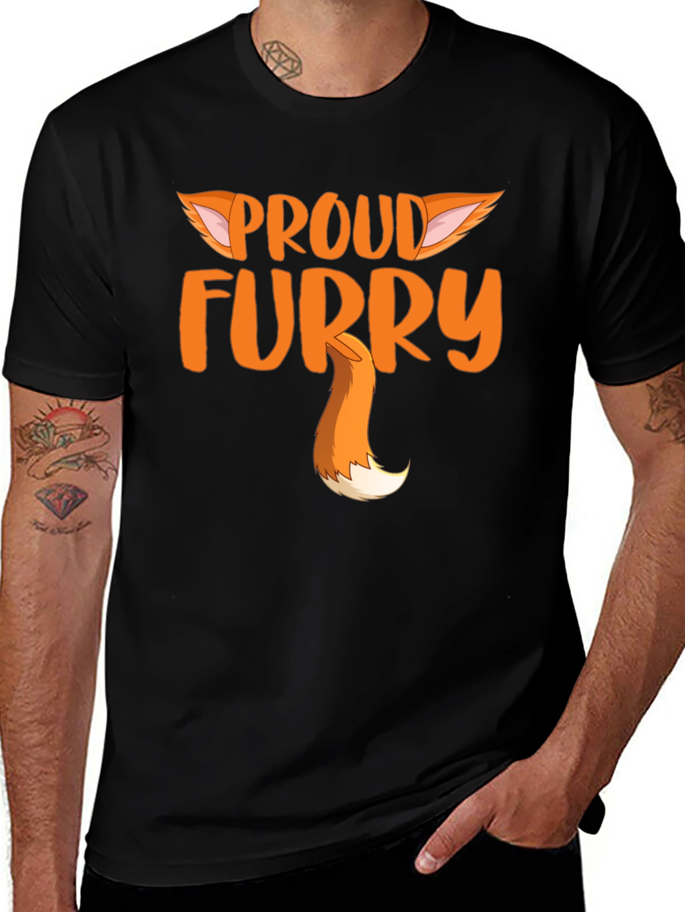 Proud Furry T-Shirt - Black Tee with Fun Graphic