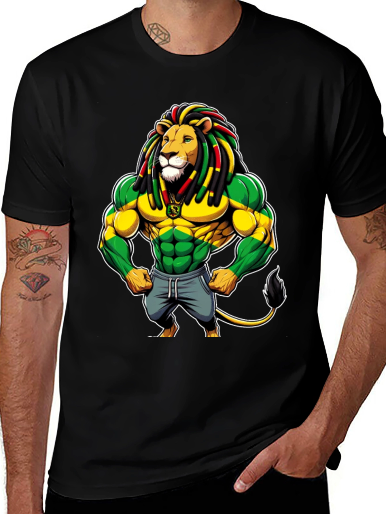 Variant 27 of Rasta Lion Graphic Tee