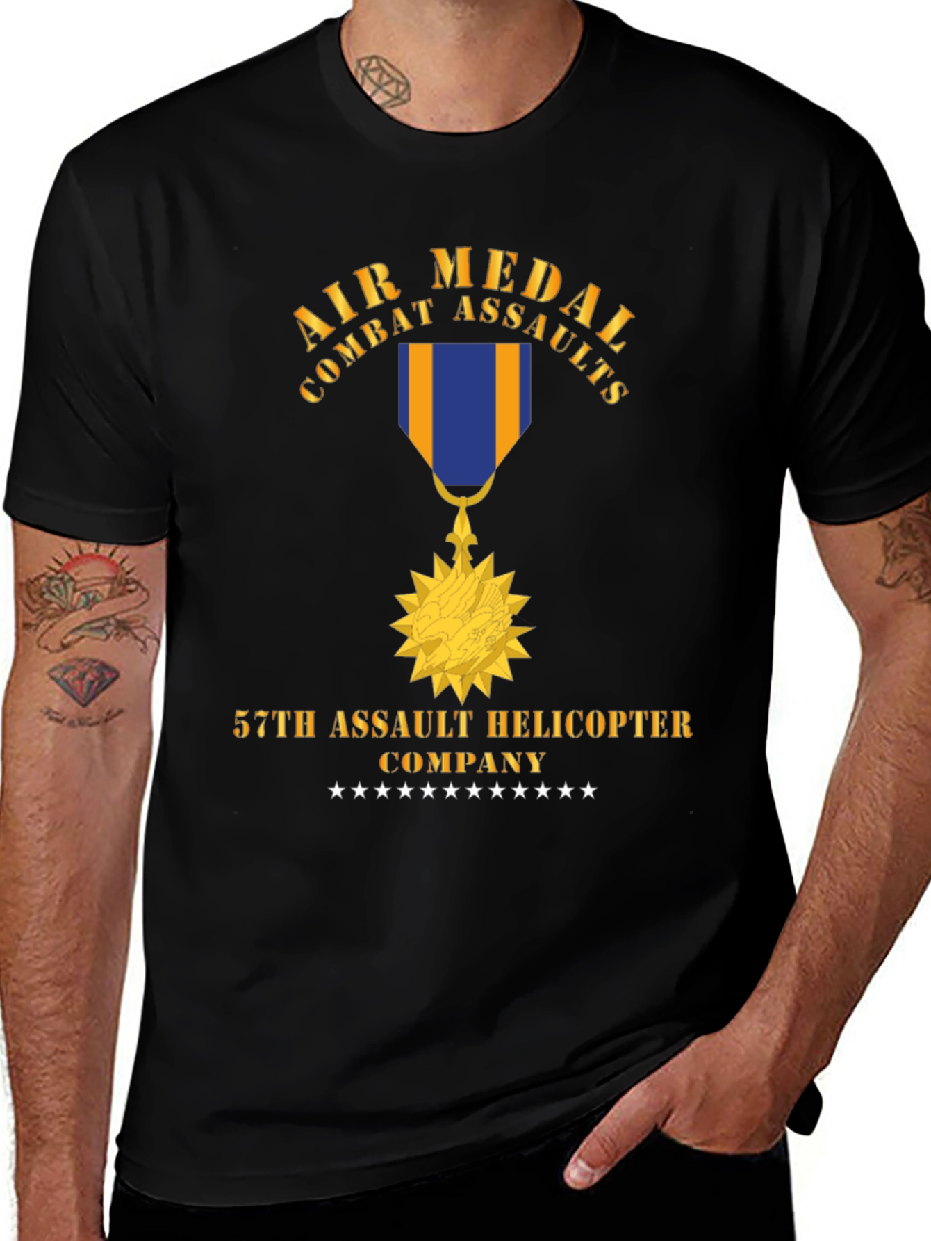 Variant 25 of Air Medal Combat Assaults 57th Helicopter Company T-Shirt