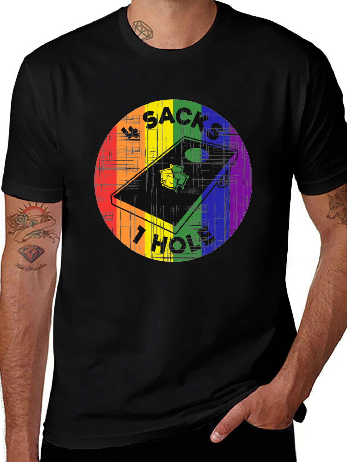 Sacks Hole Cornhole Pride T-Shirt