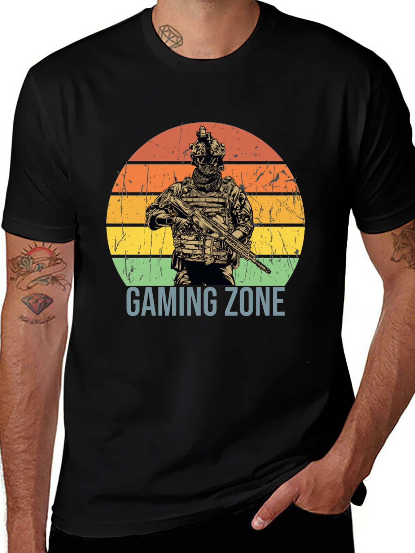 Gaming Zone Soldier Graphic T-Shirt