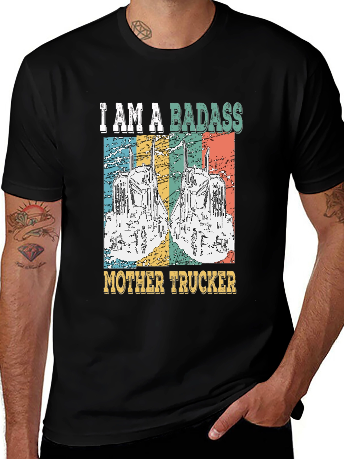 Variant 15 of Badass Mother Trucker Graphic T-Shirt