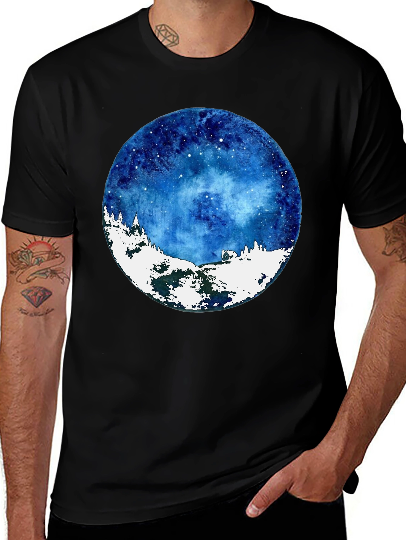 Variant 11 of Celestial Winter Scene Graphic T-Shirt
