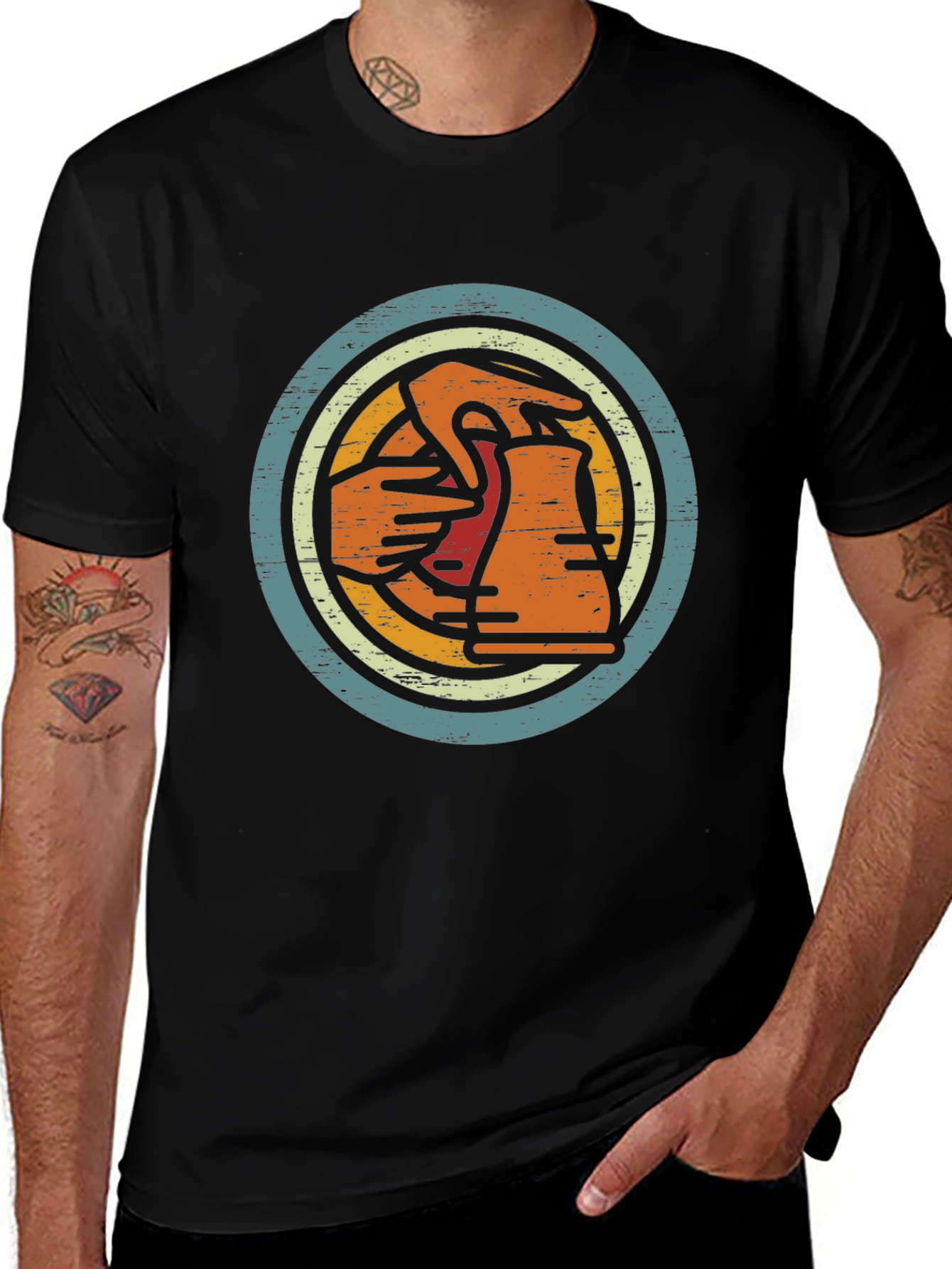 Black Pottery Throwing Art T-Shirt main image