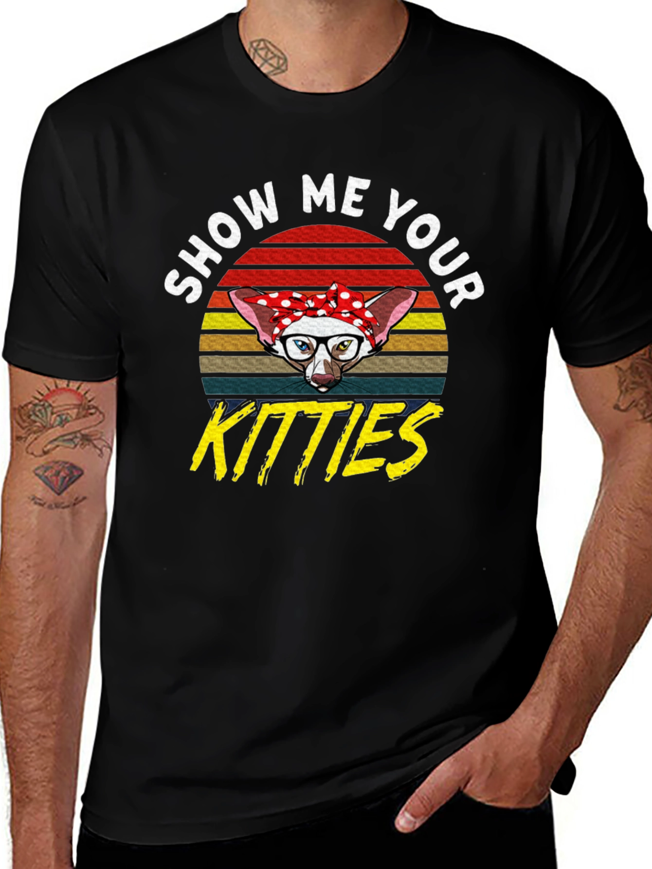 Variant 19 of Show Me Your Kitties T-Shirt - Retro Cat Tee