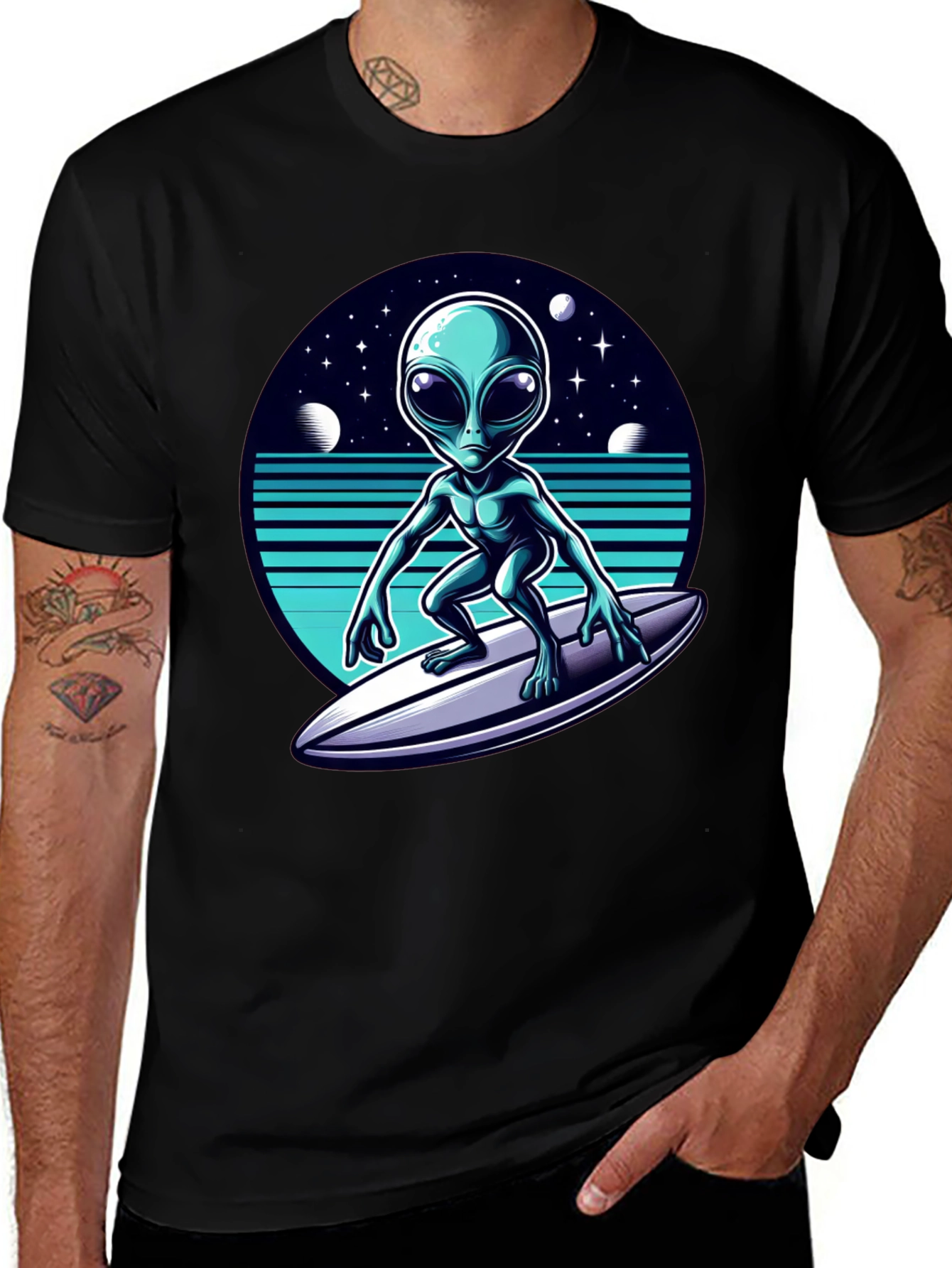 Variant 4 of Alien Surfer T-Shirt - Out of This World Style