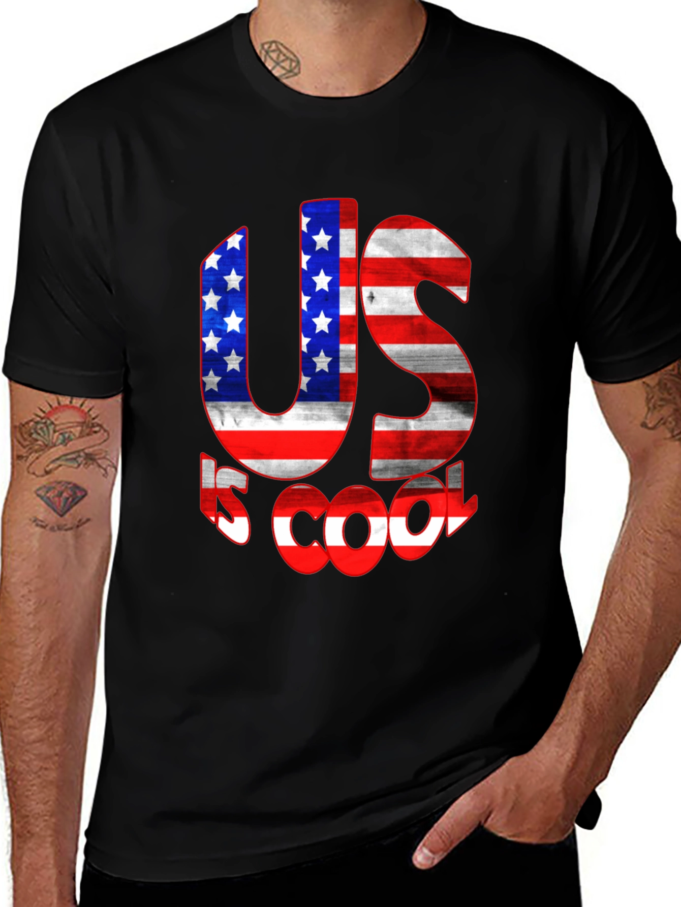 Variant 8 of US is Cool American Flag Graphic Tee