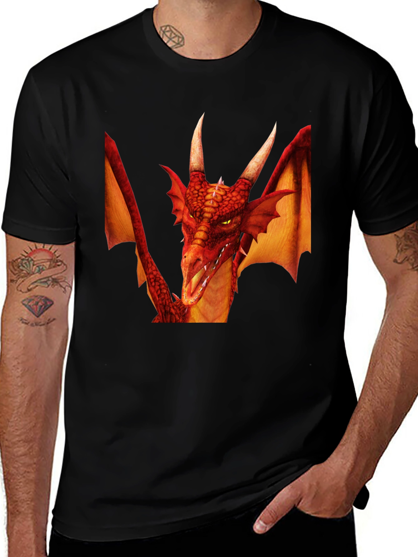 Variant 20 of Dragon Graphic Tee - Fantasy Creature Shirt