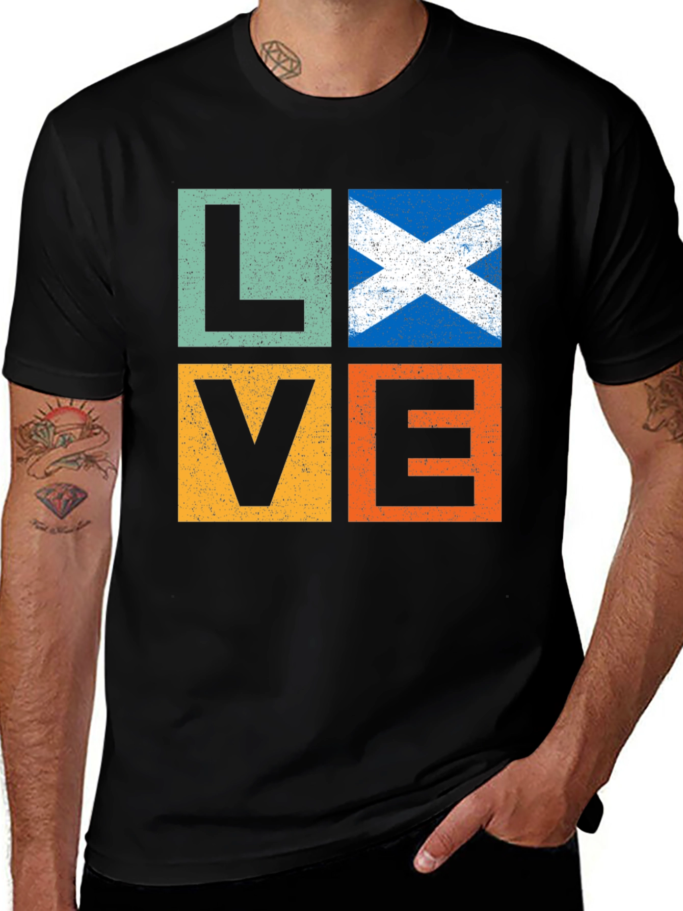 Love Scotland T-Shirt Scottish Flag Design