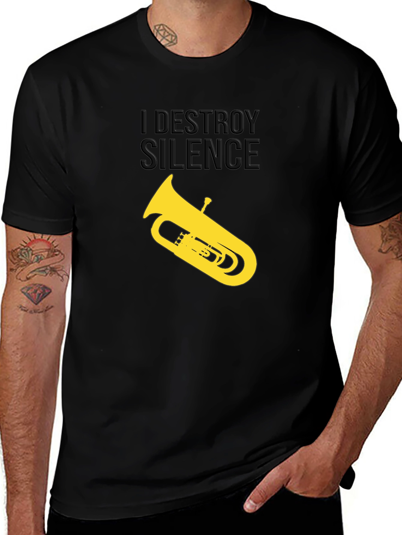 Variant 13 of I Destroy Silence Tuba Graphic Tee