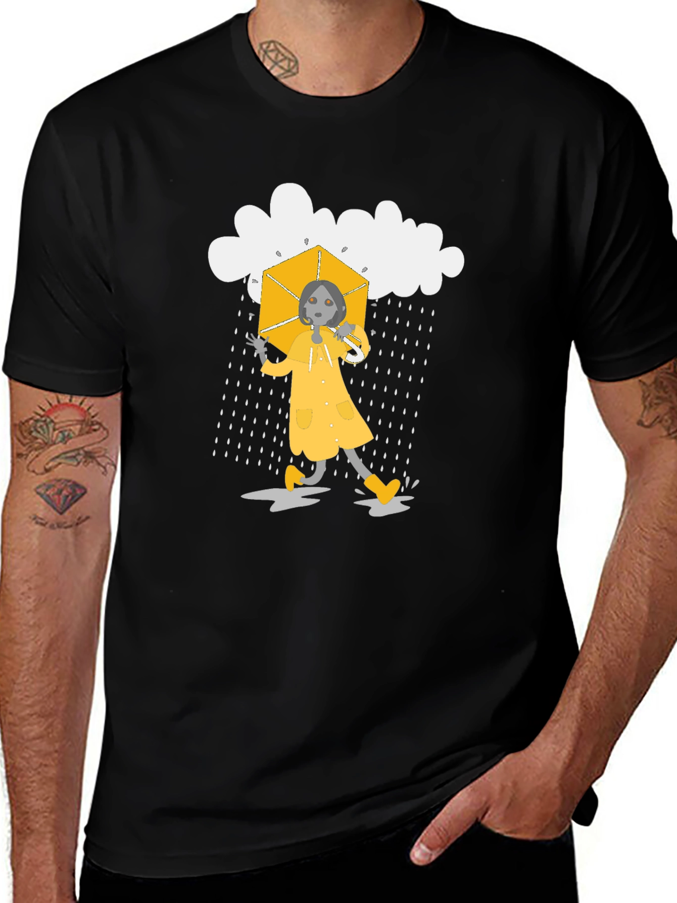 Variant 29 of Rainy Day Graphic Tee - Quirky & Cool!