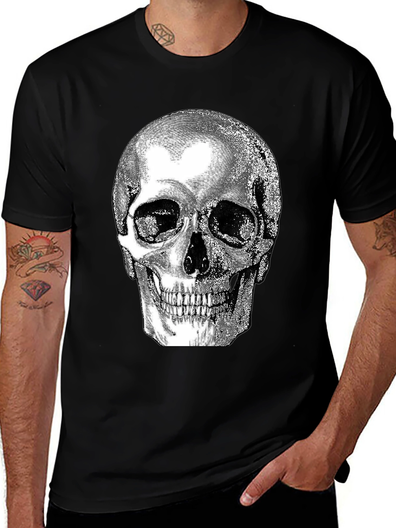 Variant 23 of Skull Graphic Black T-Shirt - Edgy & Unique