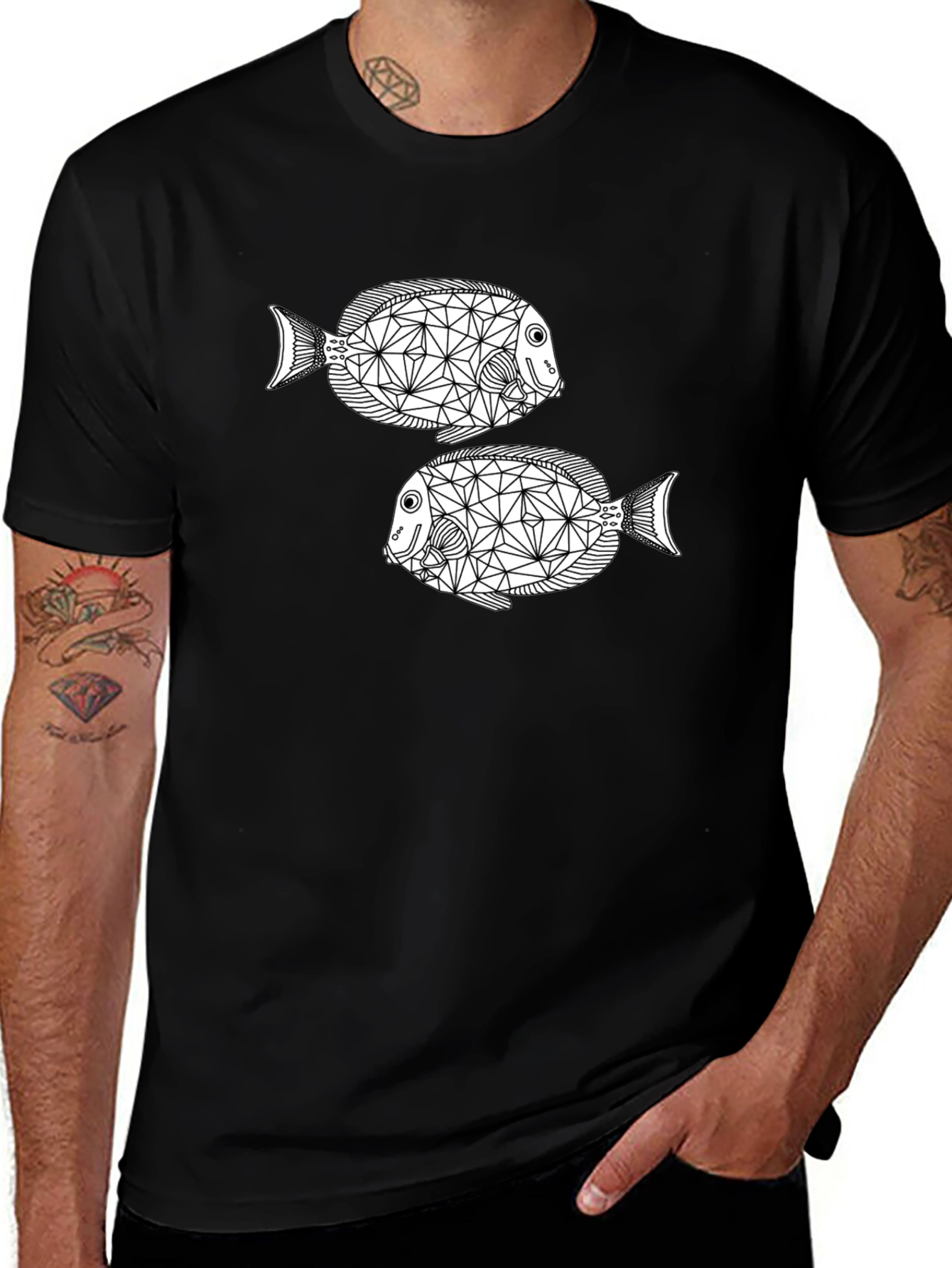 Geometric Fish Graphic Tee