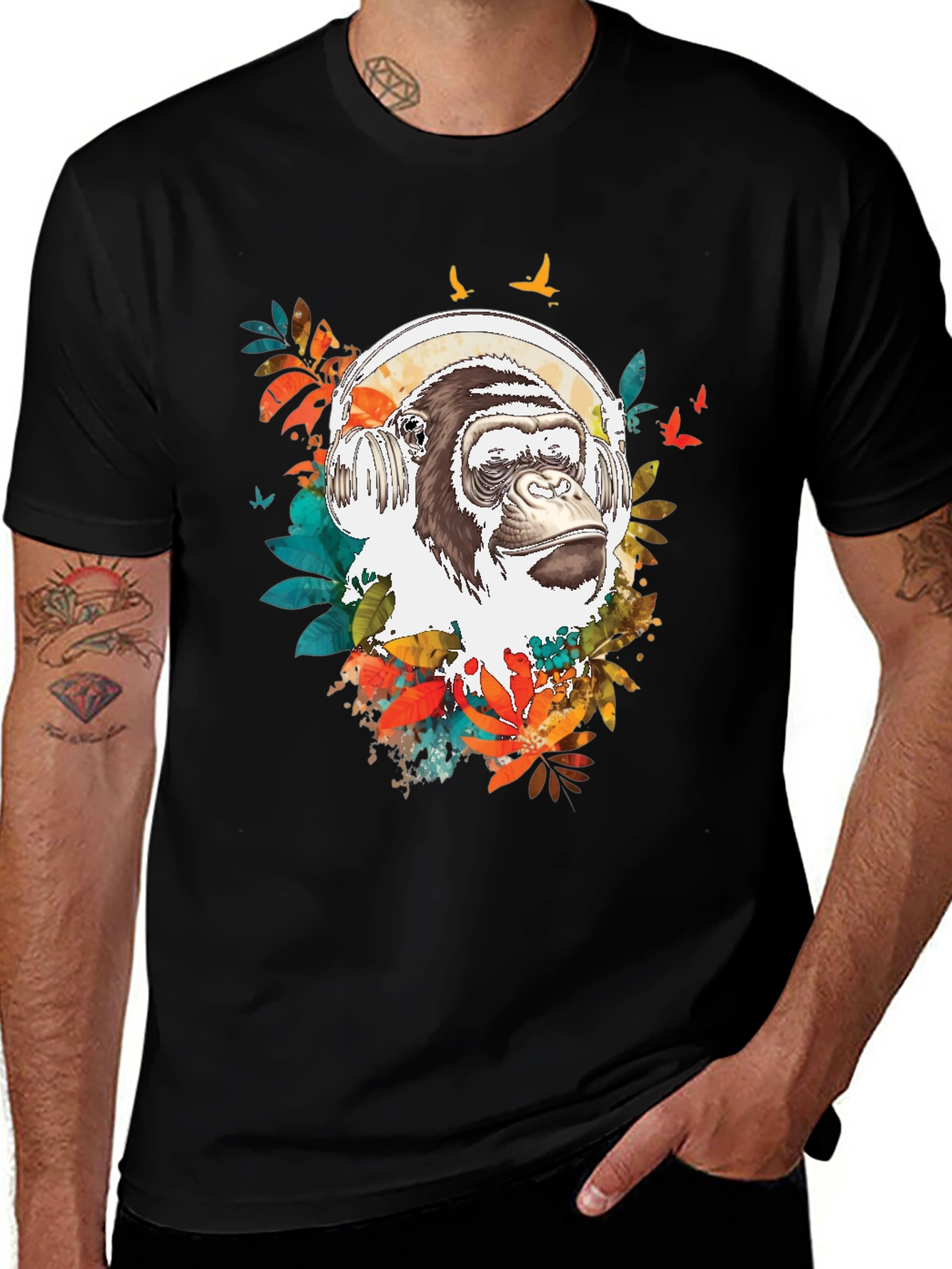 Variant 28 of Monkey Headphone Graphic Tee