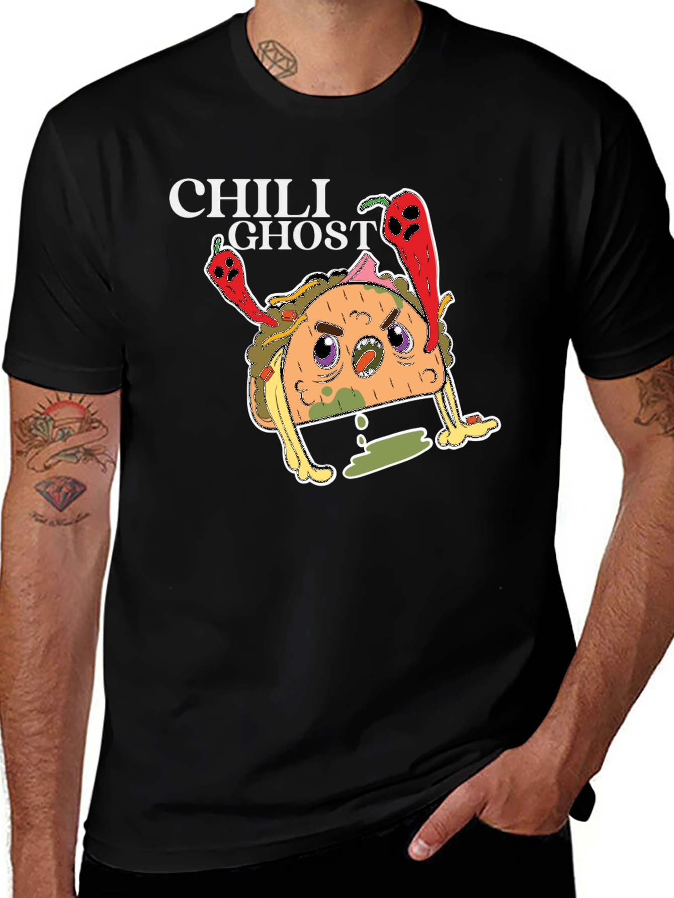 Chili Ghost Taco Graphic T-Shirt