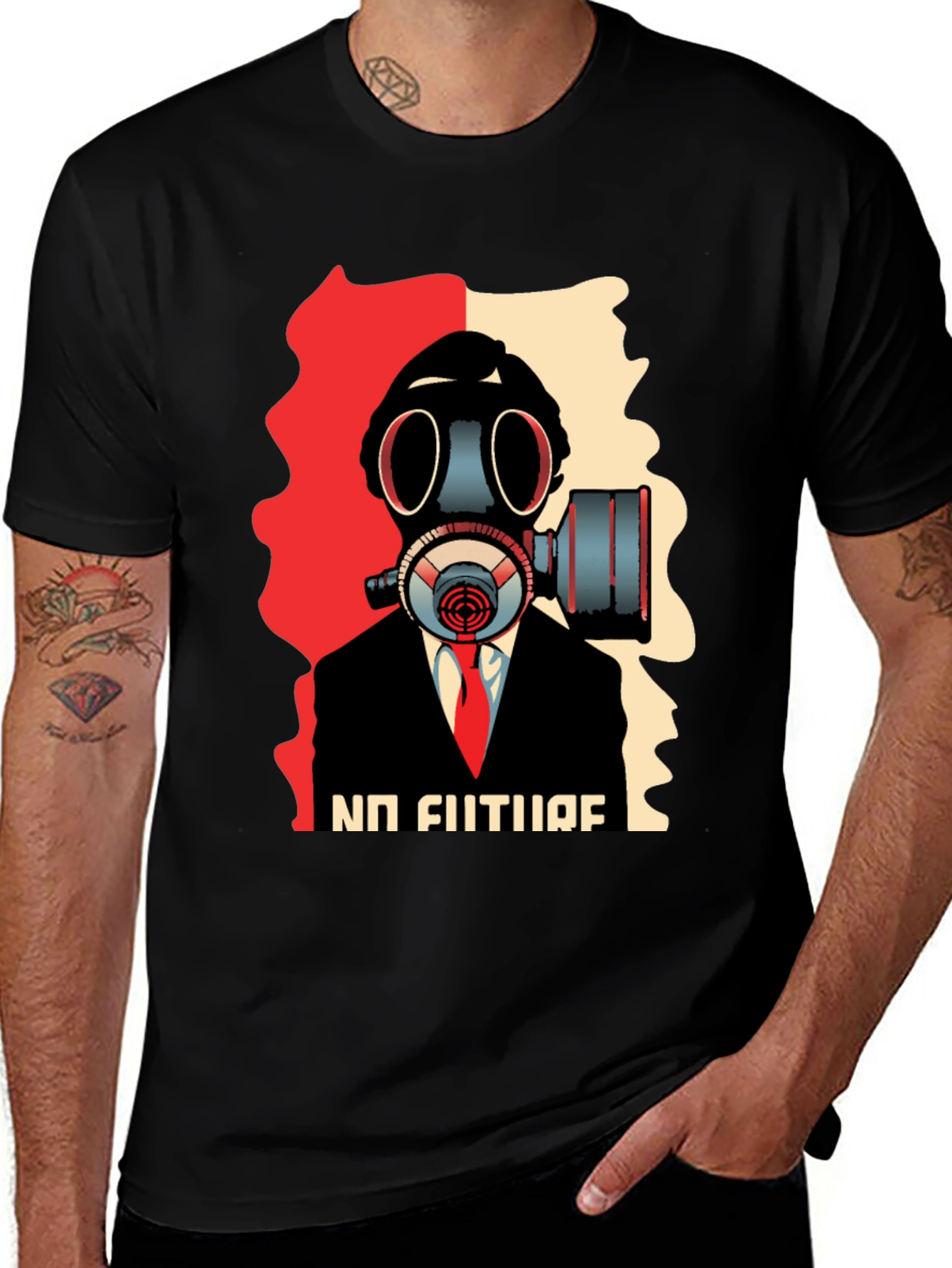 No Future Gas Mask Graphic Tee