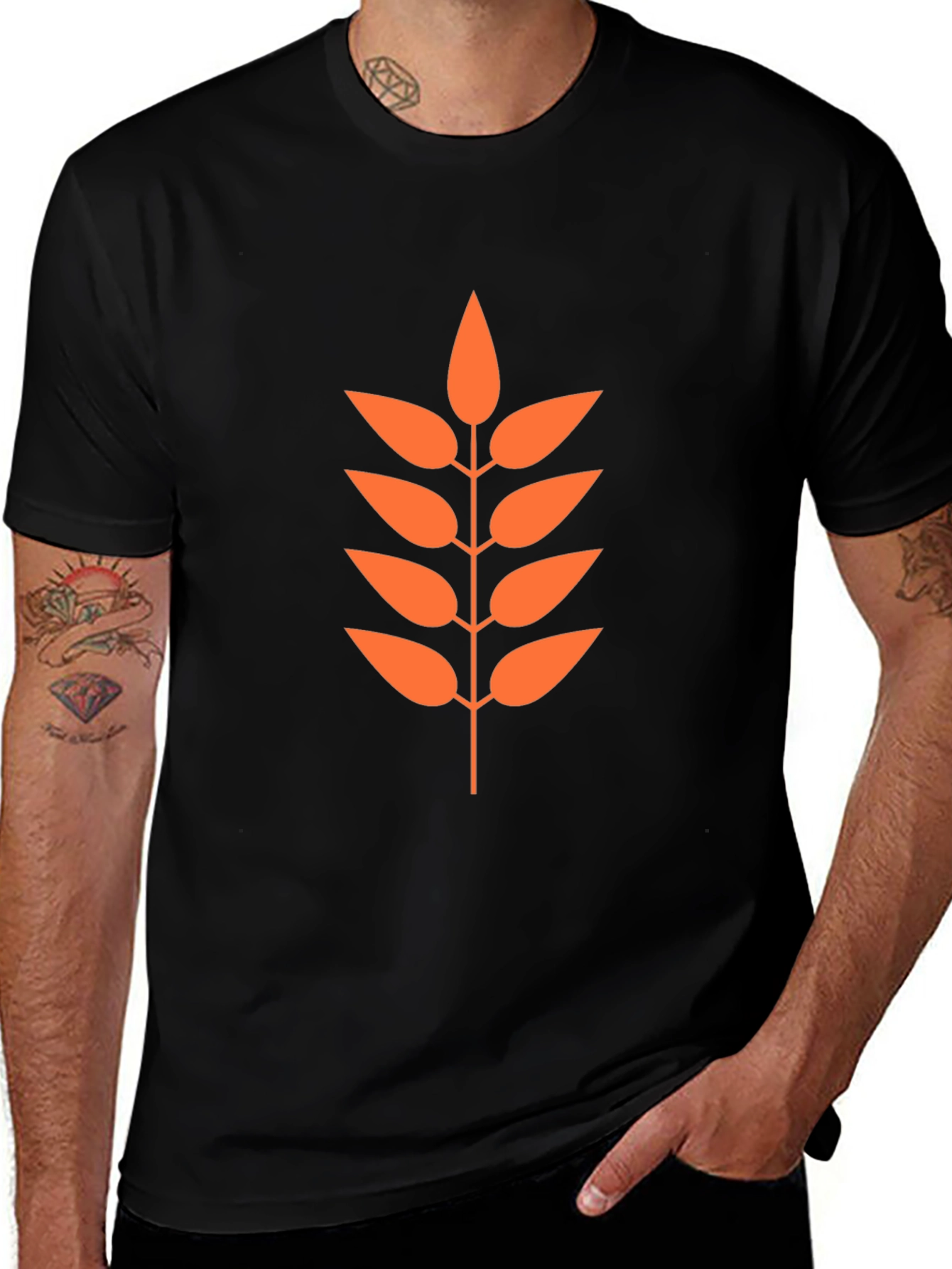 Variant 21 of Wheat Design Black T-Shirt