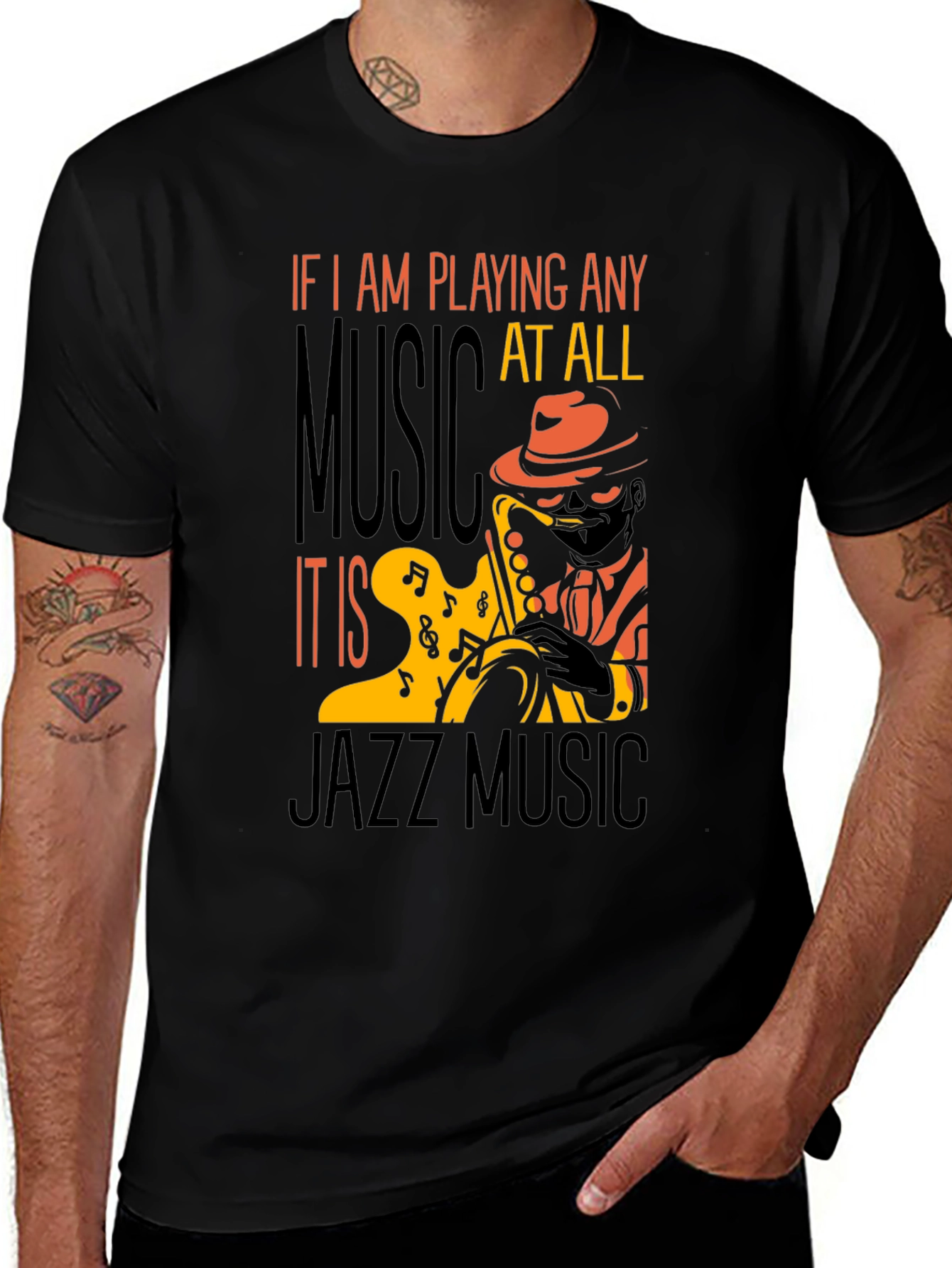 Variant 4 of Jazz Music T-Shirt - Saxophone Player Tee