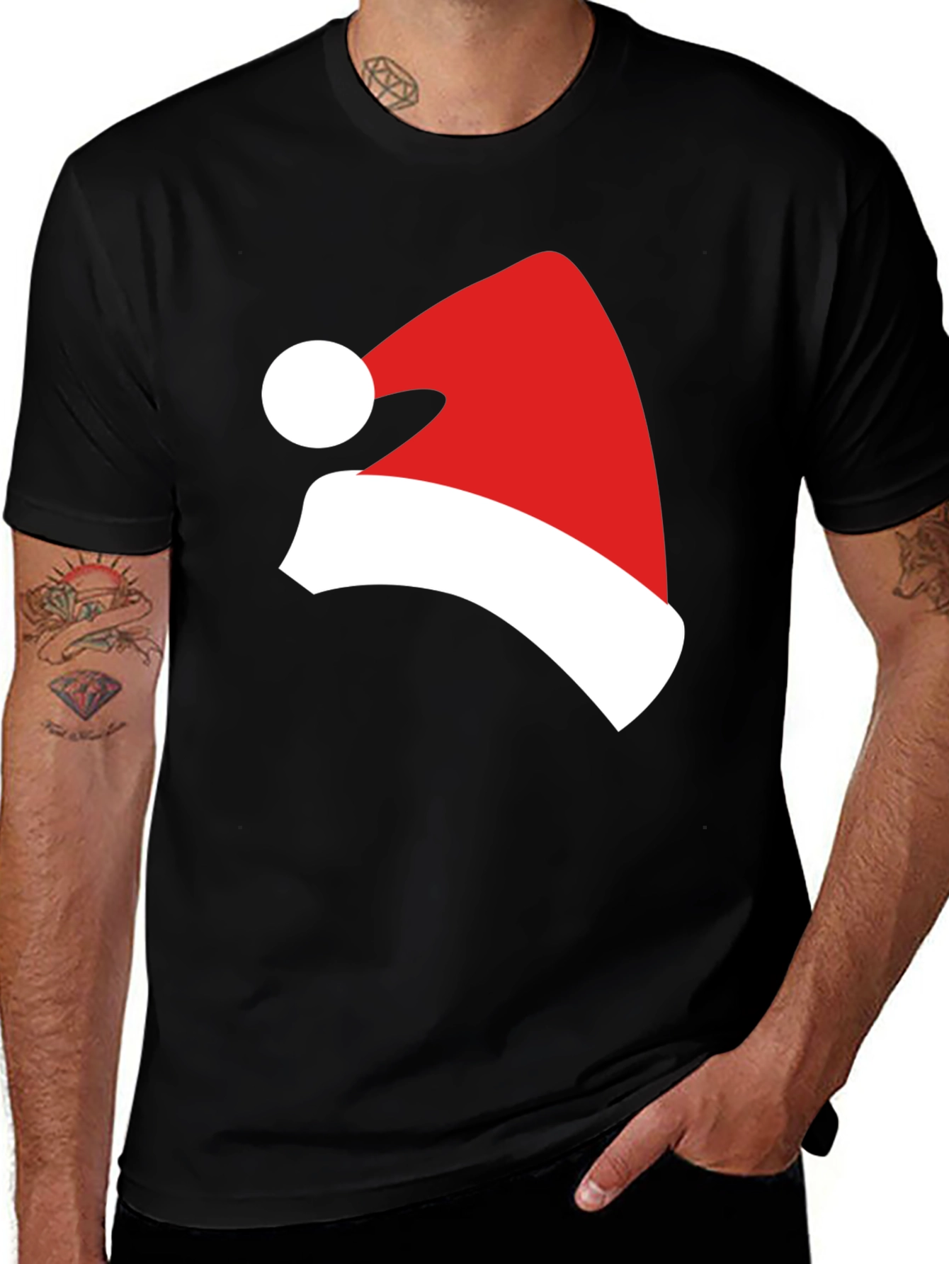 Festive Santa Hat Graphic Tee