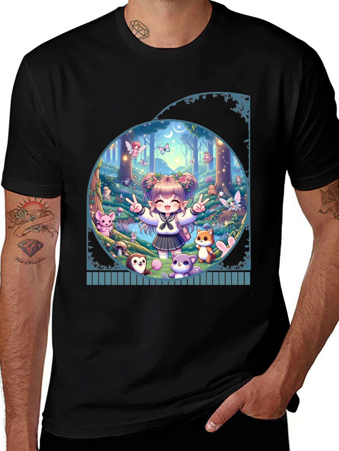 Variant 9 of Anime Forest T-Shirt