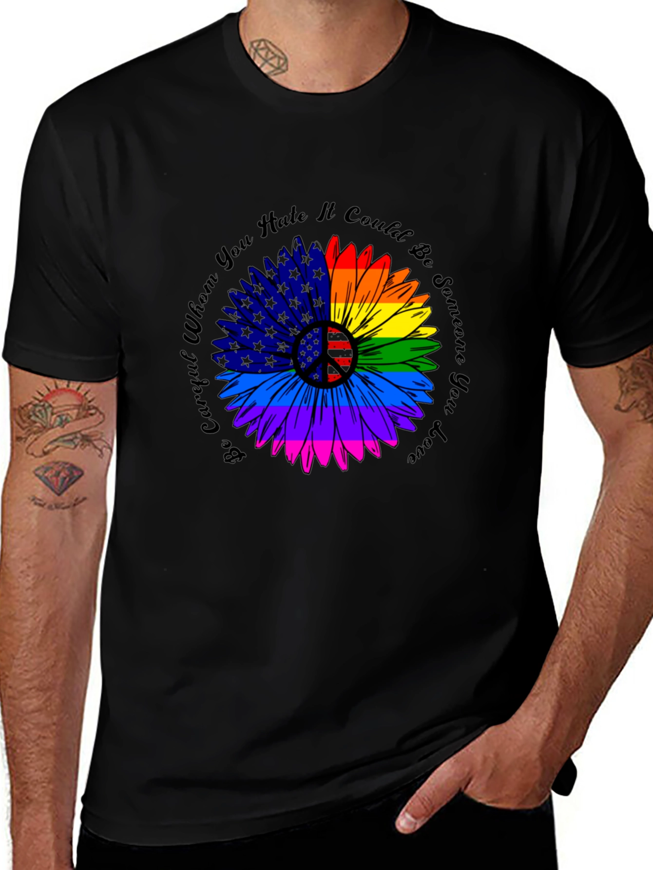 Variant 27 of Rainbow Sunflower Graphic T-Shirt